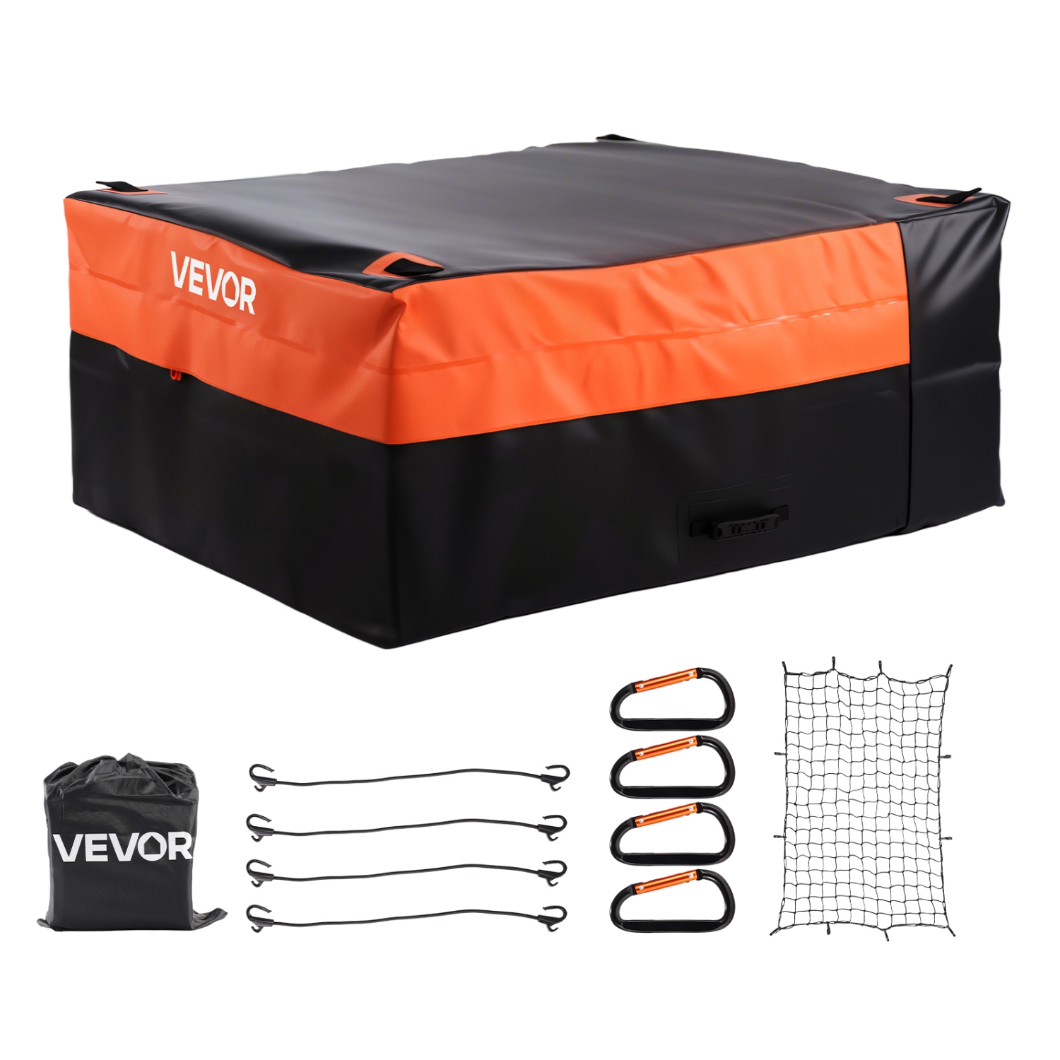 VEVOR 26 Cu. ft Truck Bed Cargo Bag, Waterproof 840D PVC, 51.18 x 40.16 x 21.85 in, Heavy Duty Cargo Bag for Truck Bed with Bungee Cords, Net and