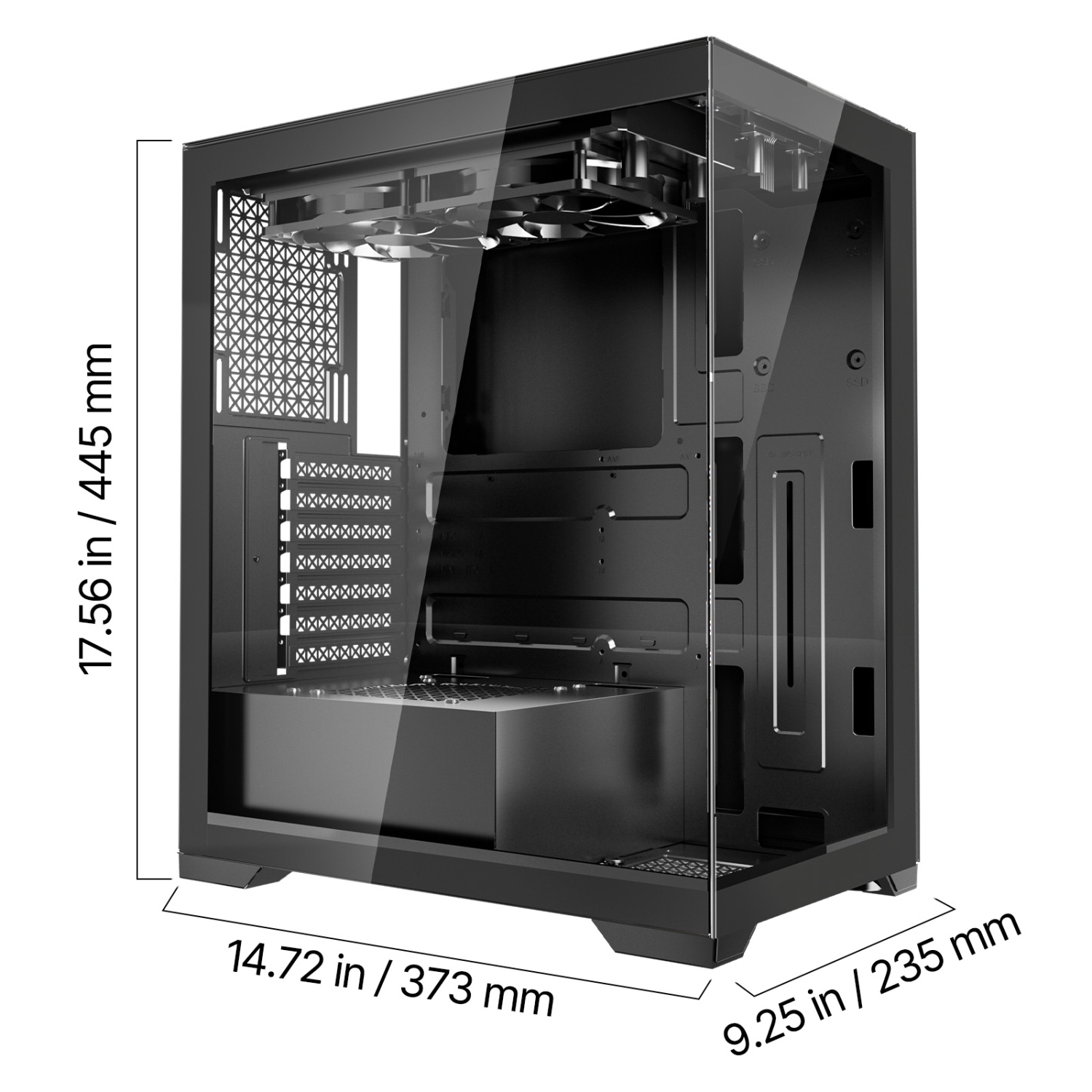 VEVOR PC Gaming Case, Mid-Tower, Computer Case with High-Airflow Tempered Glass Panel, Dust Filter, 2 x 120 mm Fans, for GPU up to 360 mm in Length,