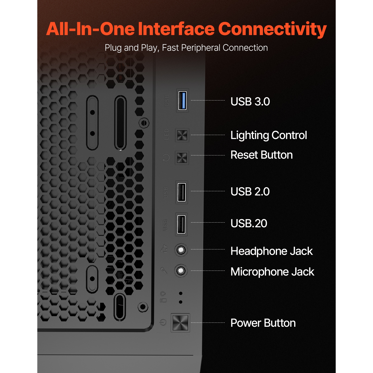 VEVOR PC Gaming Case, Mid-Tower, Computer Case with High-Airflow Tempered Glass Panel, Dust Filter, 3 x 120 mm ARGB Fans, for GPU up to 320 mm in