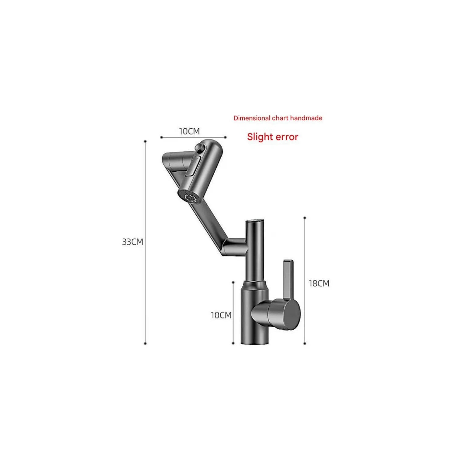 Rotatable Bathroom Faucet with Temperature Display in Fahrenheit, 3 Water Outlet Modes, Universal Rotation Cold Hot Water Tap