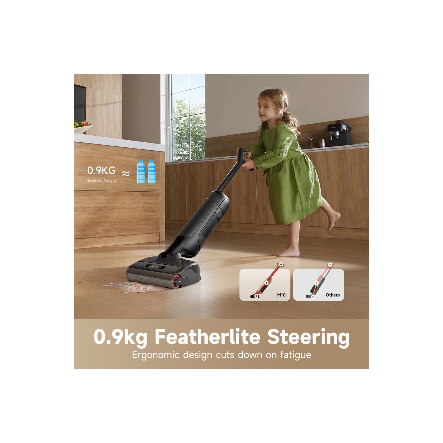 MOVA M10 Cordless Wet＆Dry Vacuum Cleaner,Dual-Edge Self-Cleaning,18bar Suction,Zero-Tangle