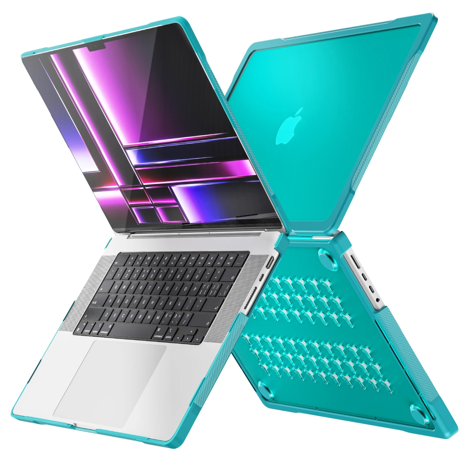 Case for MacBook Air 15 Inch A3241 A3114 A2941 Protective Snap On Hard Shell Cover for MacBook Air 15.3" M4 M3 M2 Chip with Display Protector - Blue