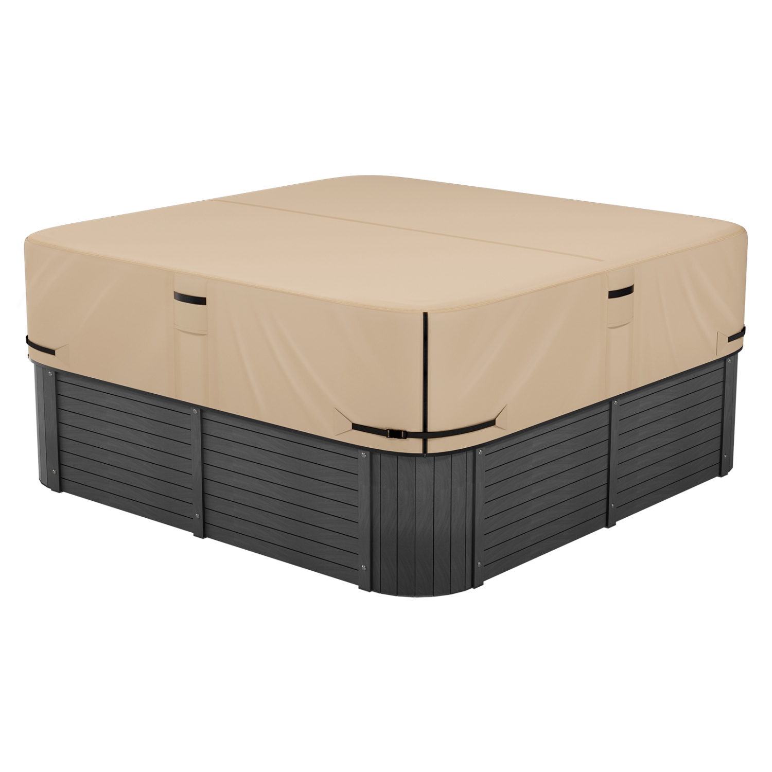 Housse pour spa d'extérieur de 95 x 95 x 20&nbsp;po VEVOR, housse imperméable et imperméable pour spa, tissu Oxford robuste 600D et résistance à la
