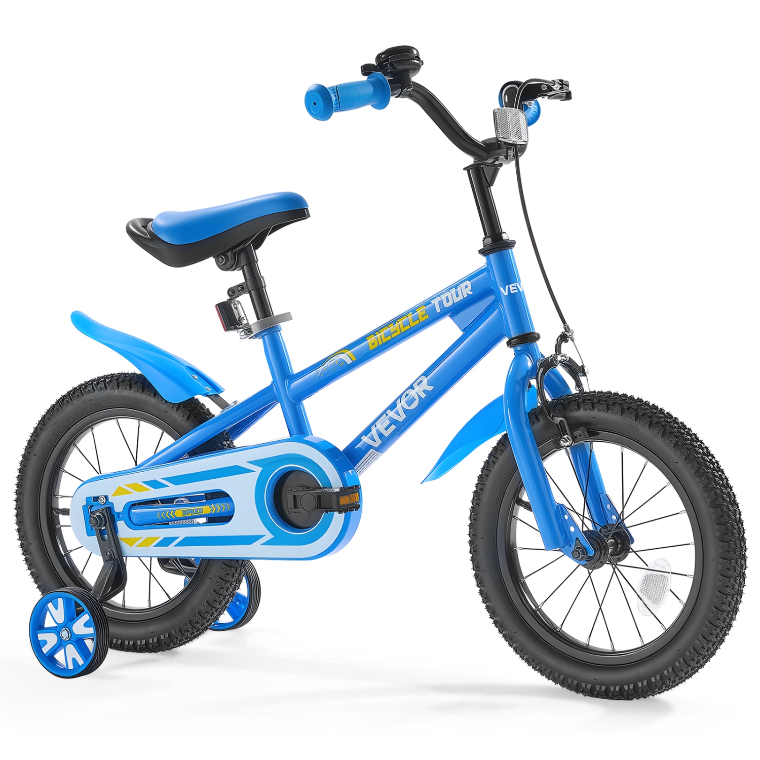 VEVOR 14 Inches Kids Bike, BMX Style Children Bicycle, Rider Height 2.95 ft - 3.77 ft, Training Wheels Included, Sturdy and Easy to Assemble, Toddler