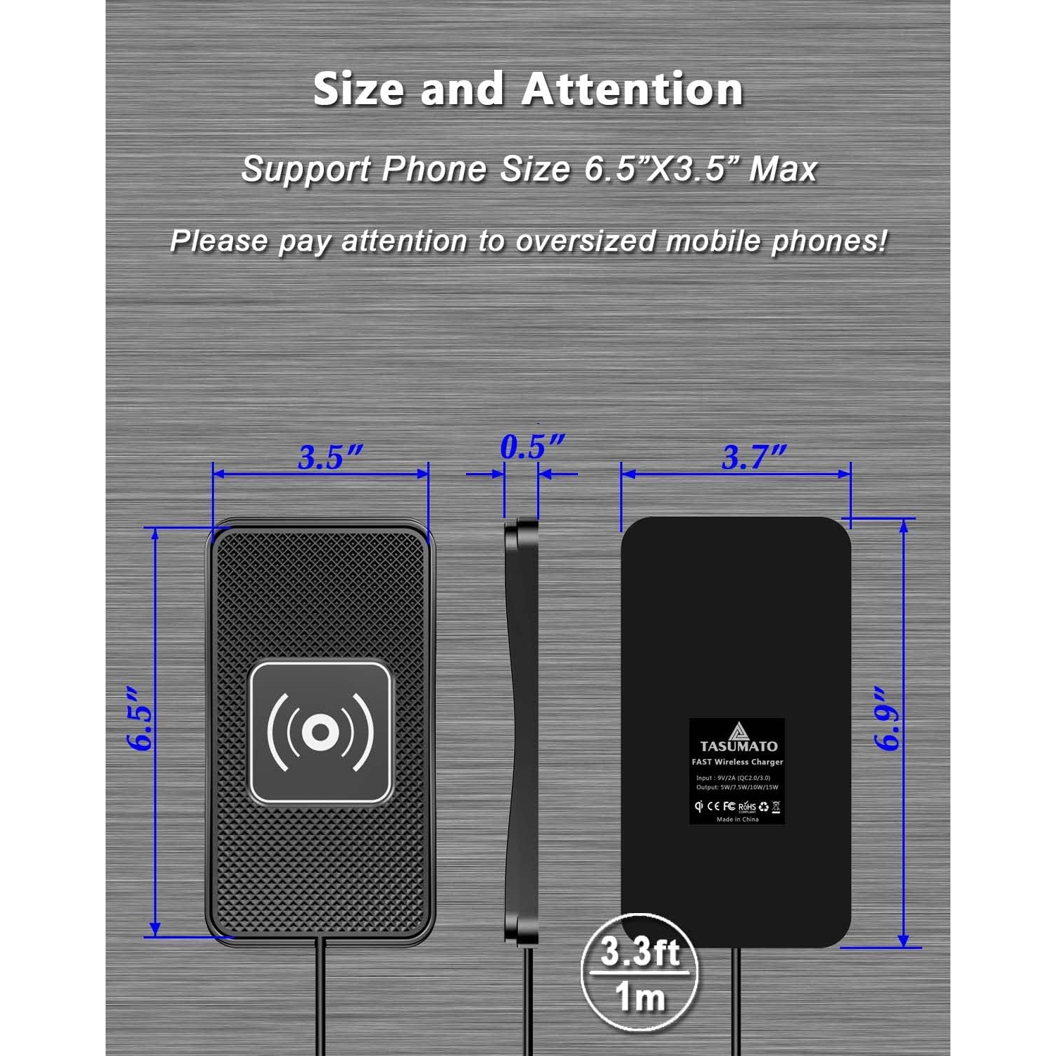 Universal Car Wireless Charger Upgrade Kit With Adjustable And Trimmable Mount Compatible With Most Vehicle Models For Convenient Installation