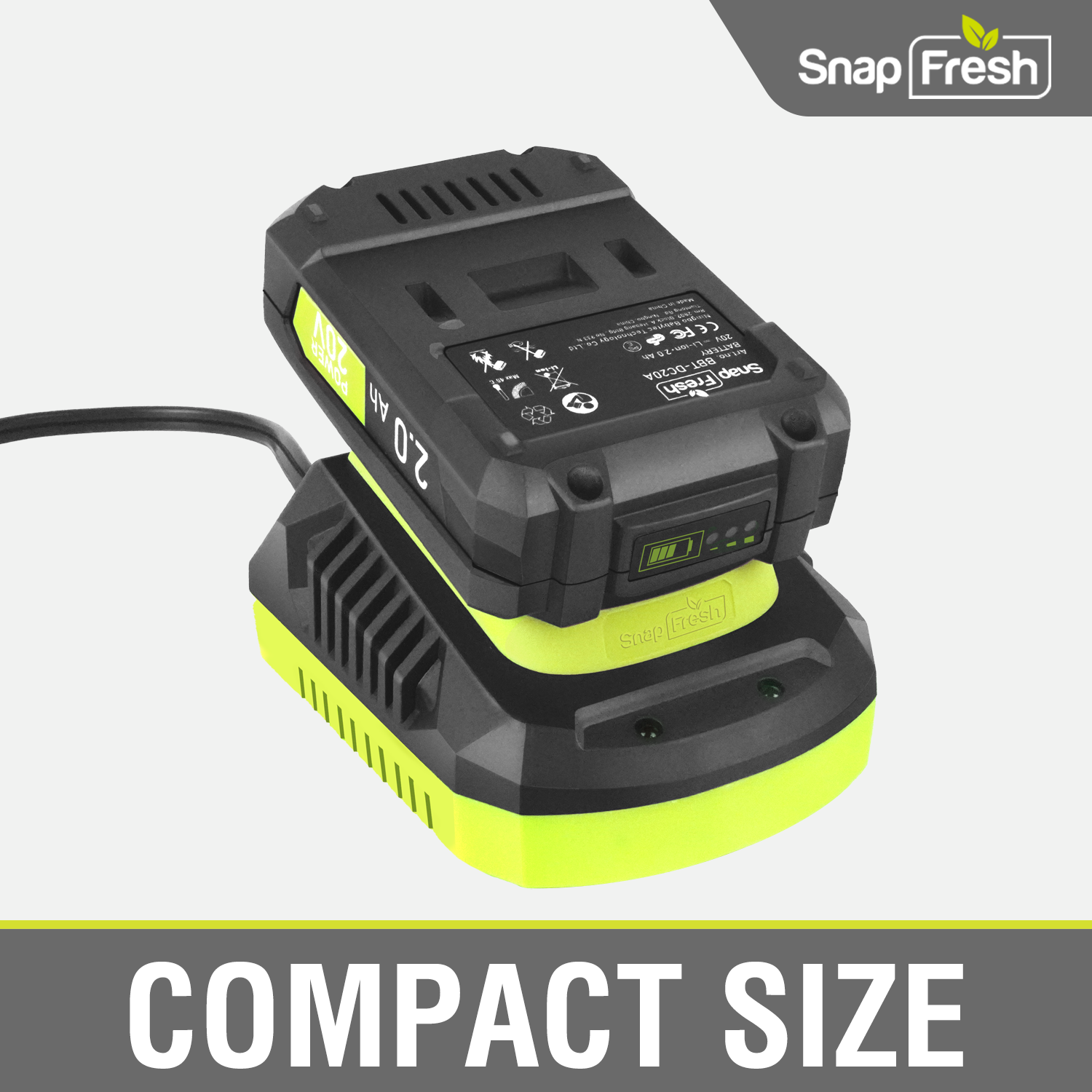 Chargeur de batterie SnapFresh pour 20 V Recharge rapide de 1 heures Compatible avec les batteries BBT-DC20A, BBT-DC40A et BBT-DC50A