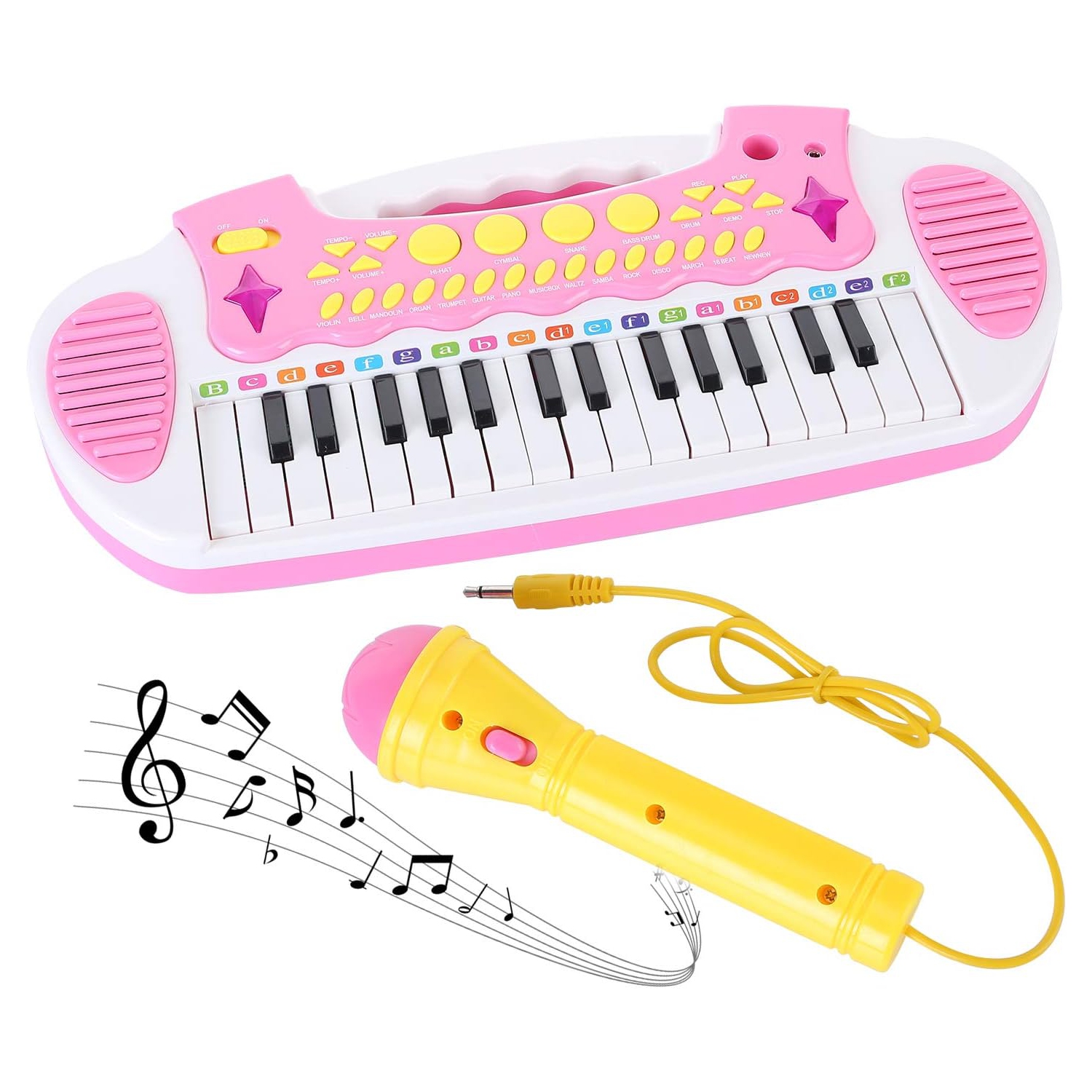 Piano Toy Keyboard for Kids Multifunctional Music Instruments with Microphone for Girls Birthday Gift 3 4 5 Years Old 31 Keys