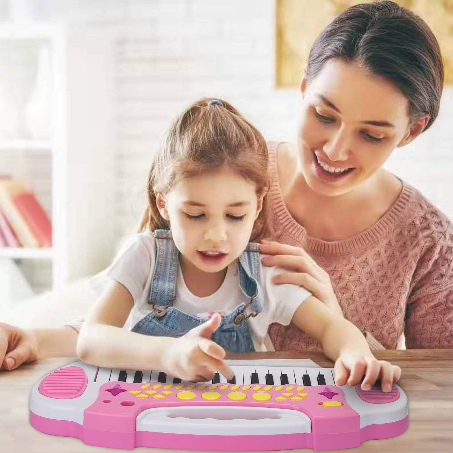 Piano Toy Keyboard for Kids Multifunctional Music Instruments with Microphone for Girls Birthday Gift 3 4 5 Years Old 31 Keys