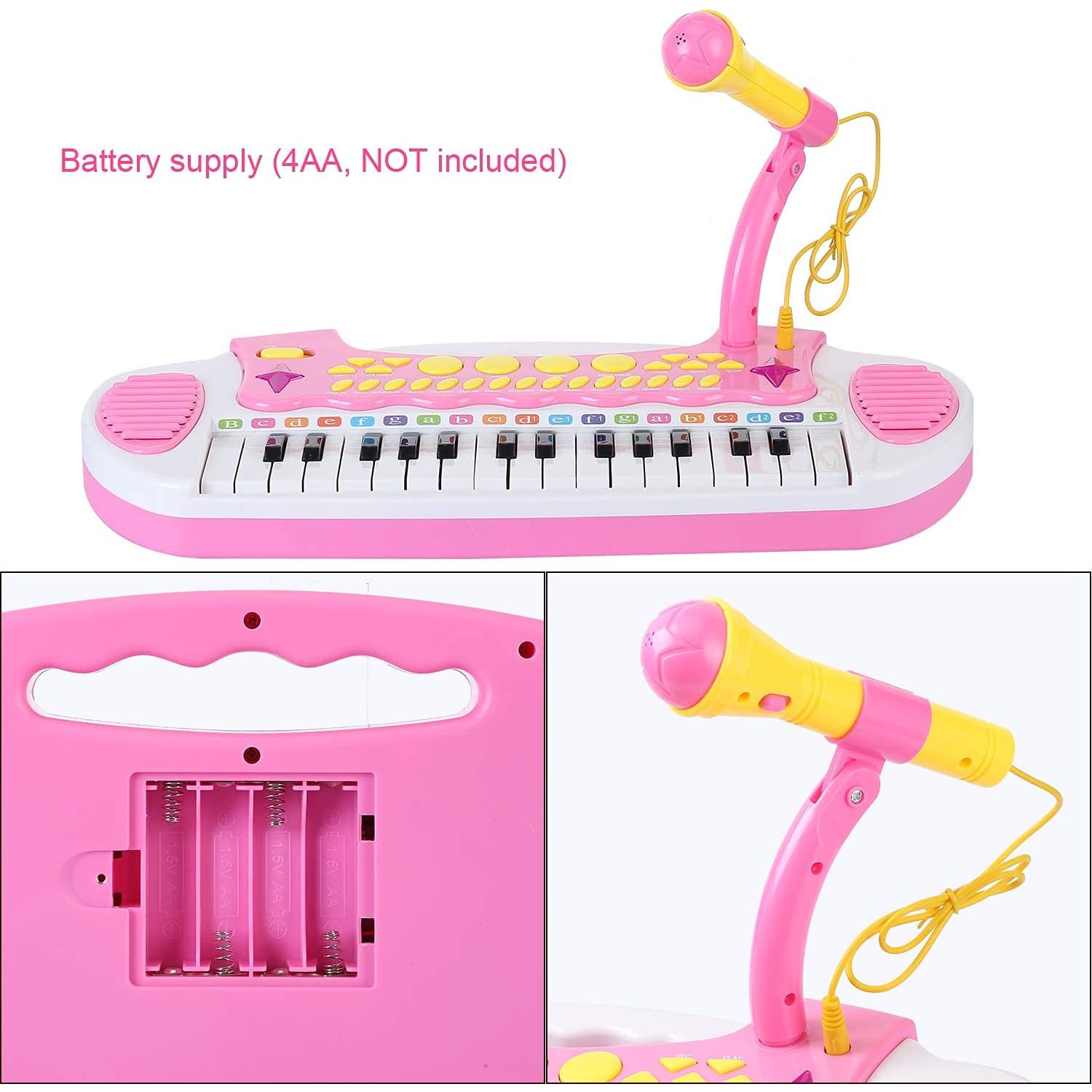 Piano Toy Keyboard for Kids Multifunctional Music Instruments with Microphone for Girls Birthday Gift 3 4 5 Years Old 31 Keys
