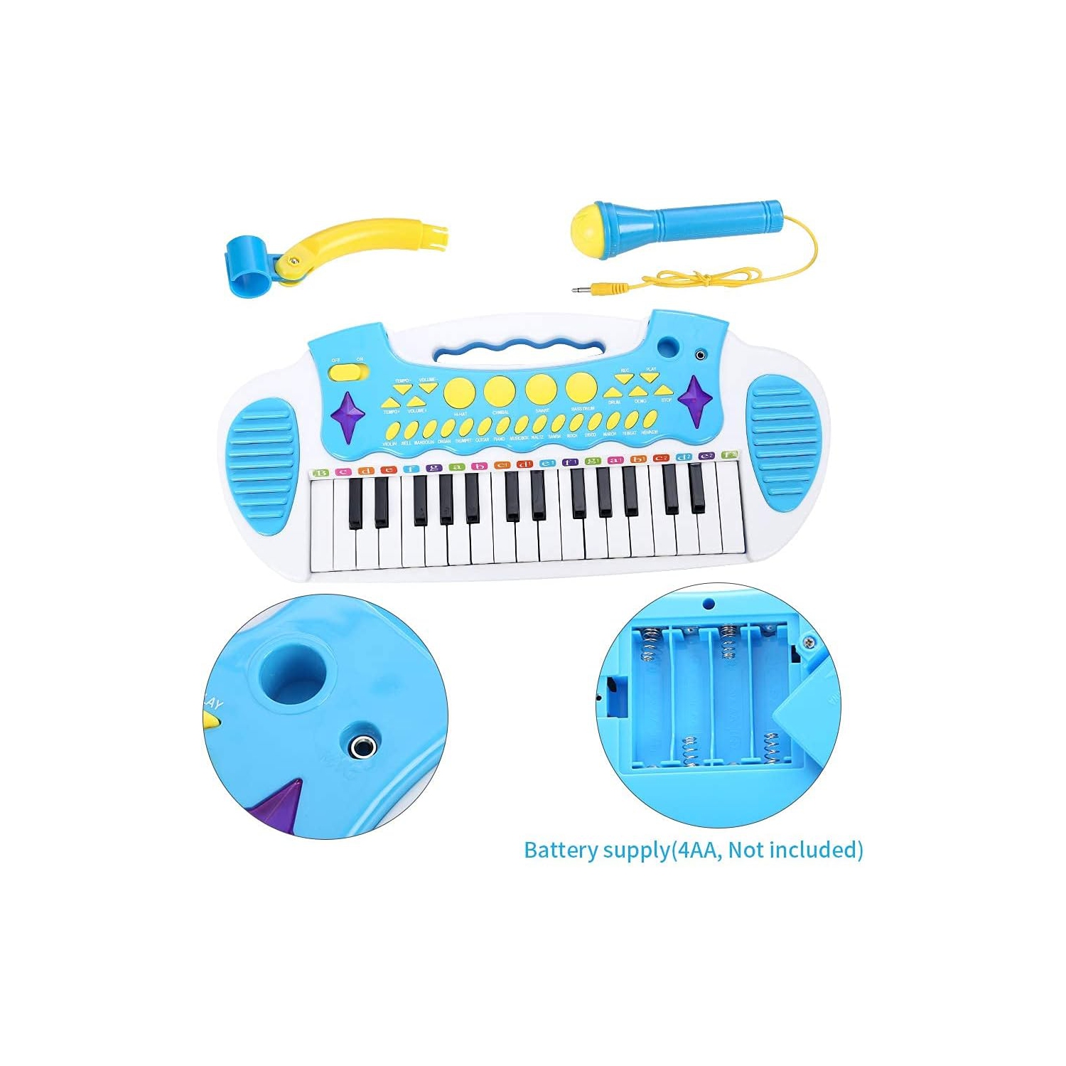 Piano Toy Keyboard for Kids Multifunctional Music Instruments with Microphone for Girls Birthday Gift 3 4 5 Years Old 31 Keys