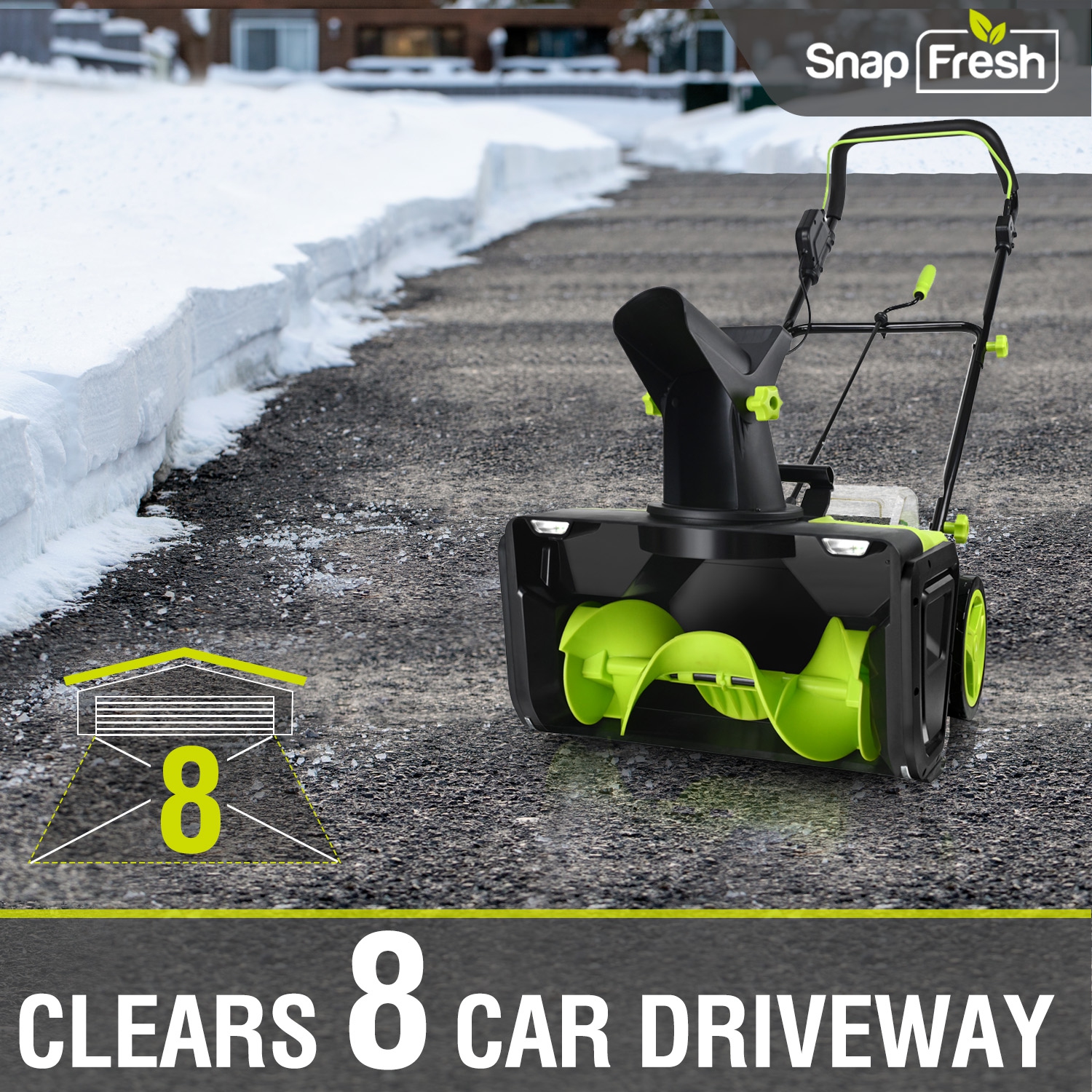 Souffleuse à neige électrique sans fil de 20&nbsp;po 40&nbsp;V de SnapFresh avec deux batteries 5,0&nbsp;Ah et chargeur rapide