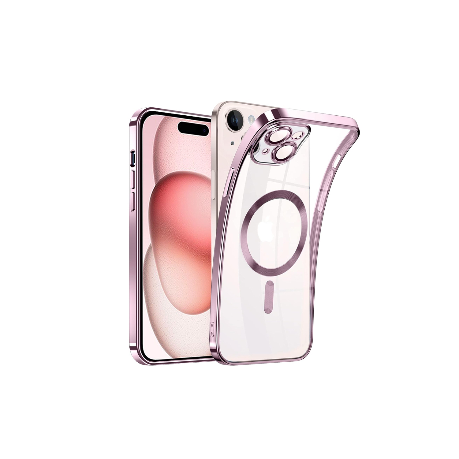 Tasnim Magnetic Case for iPhone 14 Plus 6.7-Inch Compatible with MagSafe, Translucent Matte Back Slim Shockproof Phone Cover - Pink