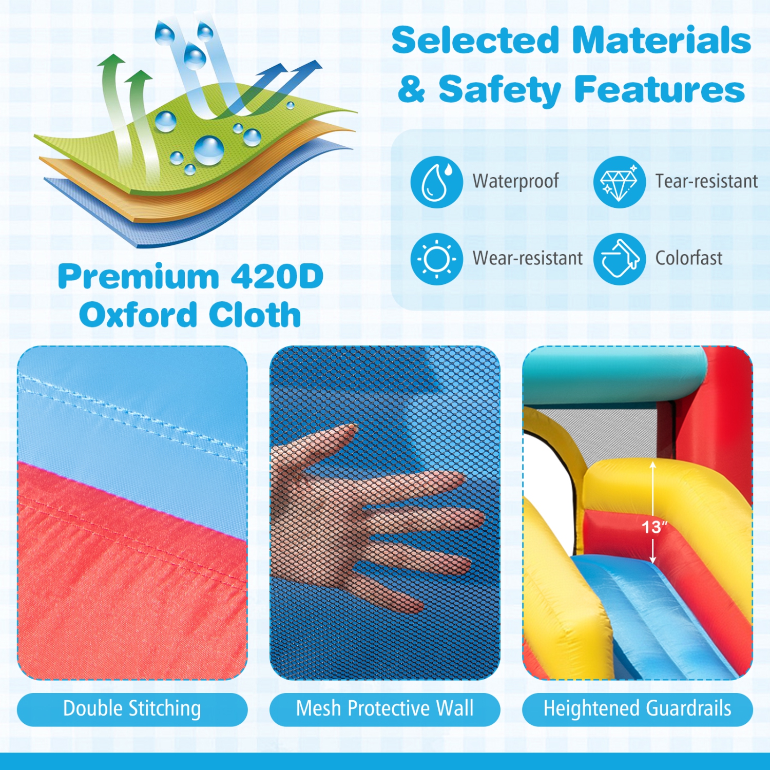 Château sauteur de crème glacée gonflable 5-en-1 Bounce House de Costway avec/sans souffleur 520&nbsp;W