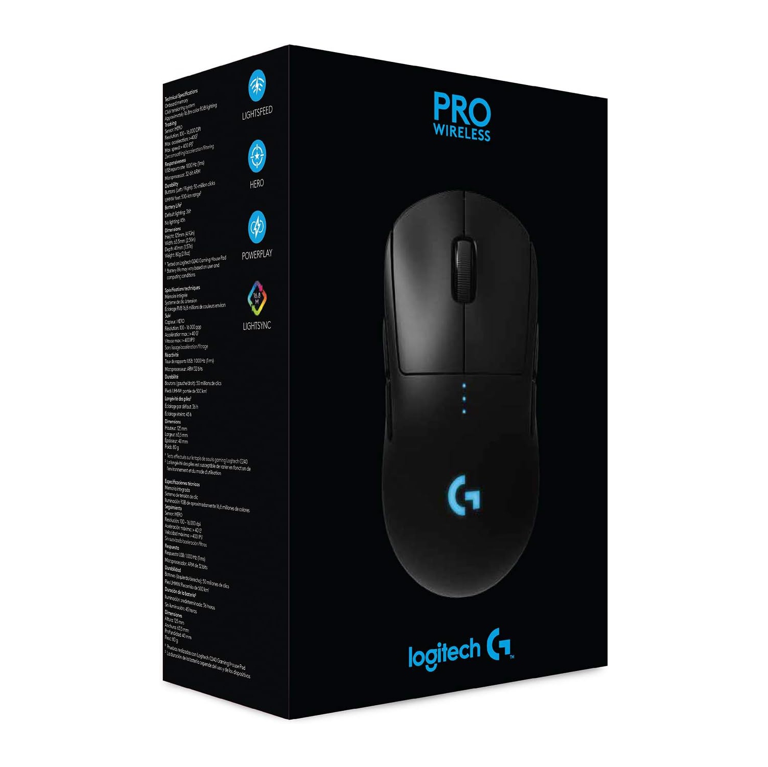 Souris de jeu sans fil G Pro de Logitech avec performance de qualité eSports - Noir