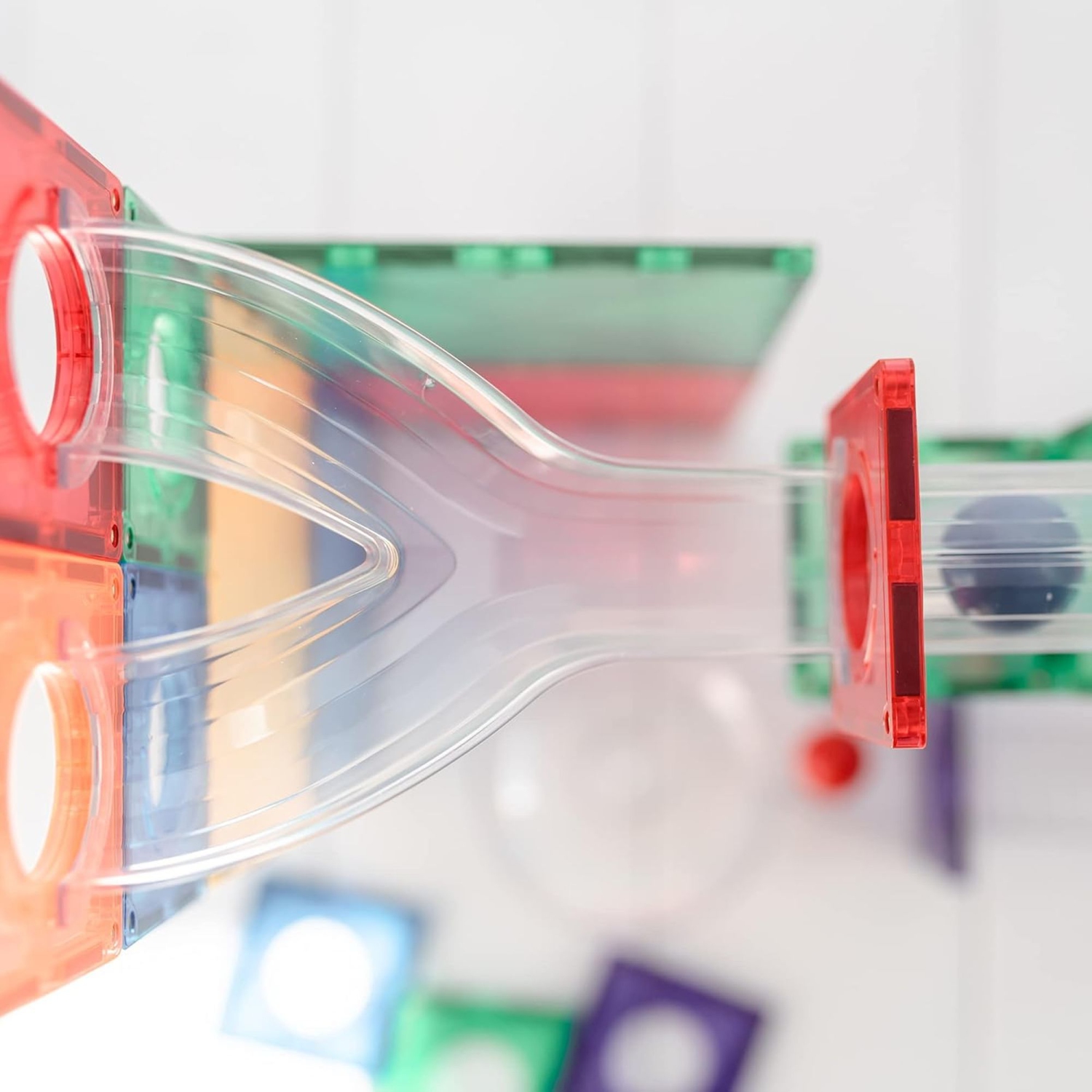 Connetix 92-piece Magnetic Tiles Ball Run Pack - Rainbow