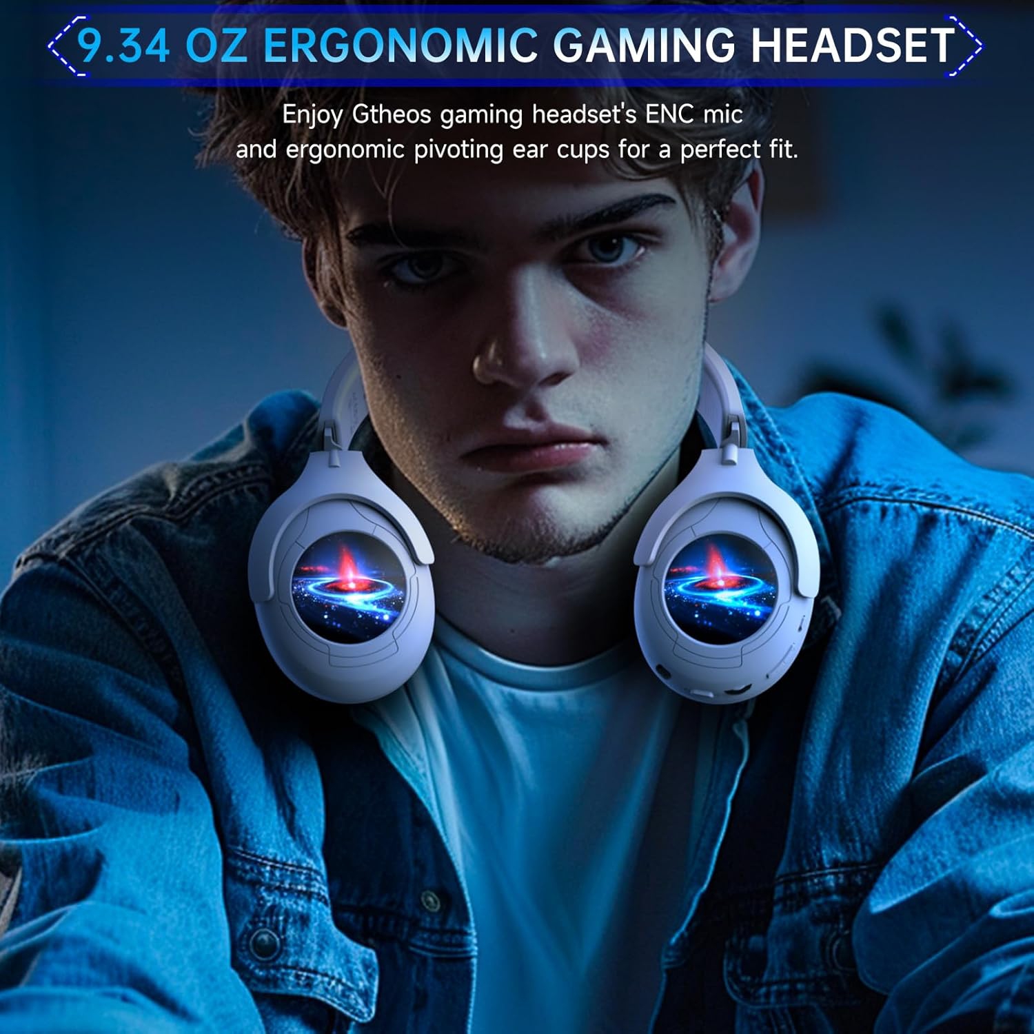 Gtheos 2.4GHz Wireless Gaming Headset for PS5, PS4, PC, Switch, Fortnite/Starfield/FPS Gamers, Bluetooth 5.3 Gaming Headphones with Noise Canceling