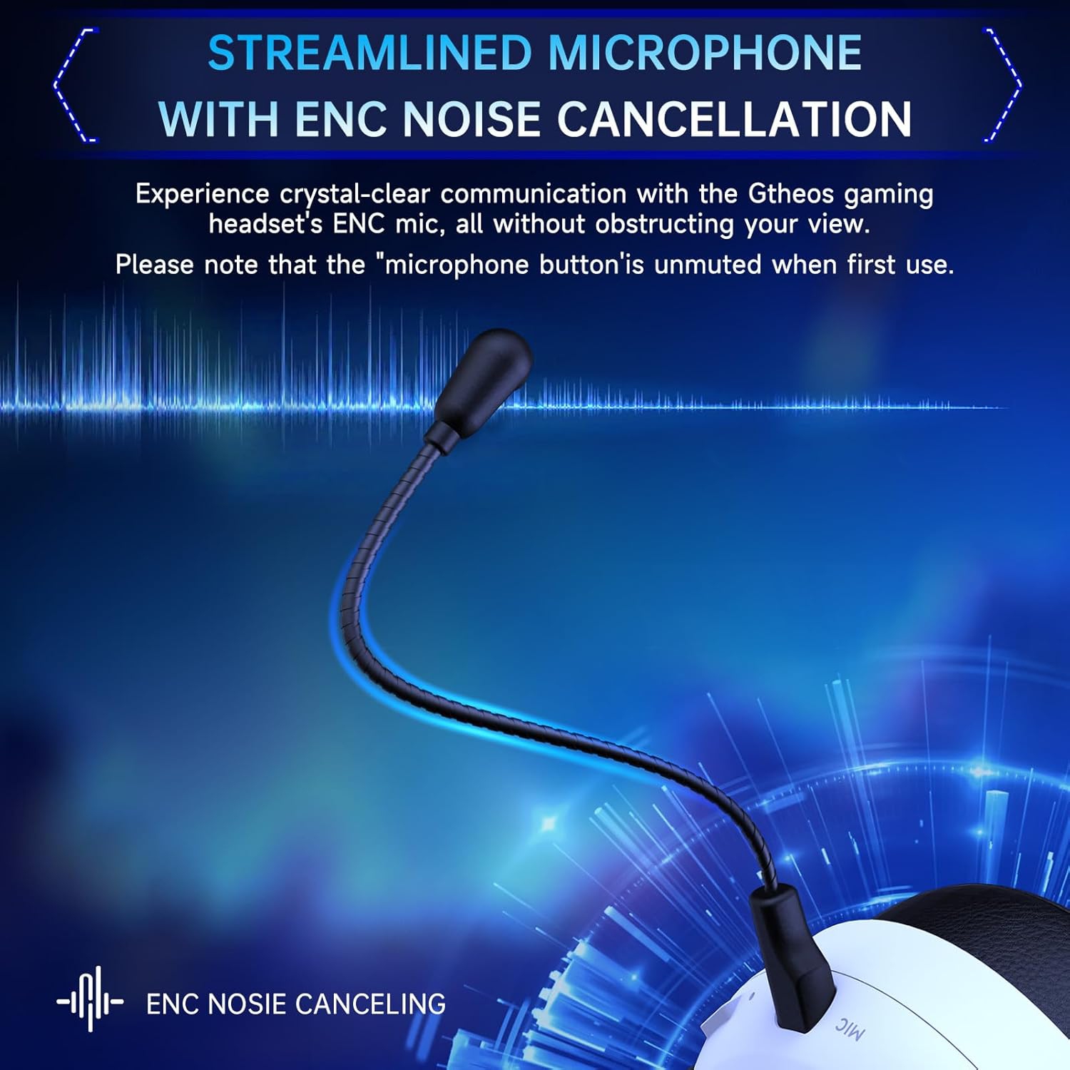 Gtheos 2.4GHz Wireless Gaming Headset for PS5, PS4, PC, Switch, Fortnite/Starfield/FPS Gamers, Bluetooth 5.3 Gaming Headphones with Noise Canceling