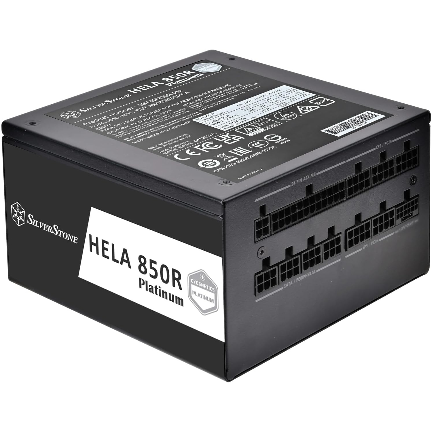 Silverstone Technology – Bloc d'alimentation HELA 850R Platinum 850&nbsp;W PCIe Gen 5/ATX 3,1 avec cote de bruit A+, SST-HA850R-PM (fabriqué au