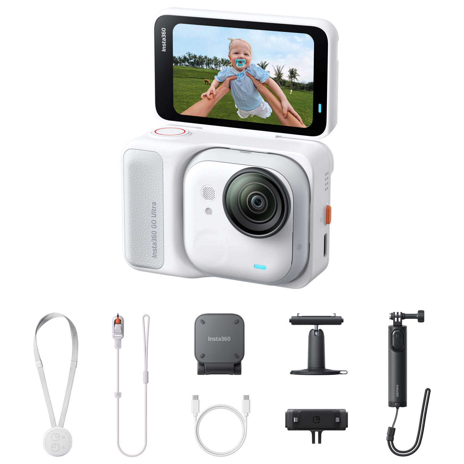 Ensemble de création pour caméra de sport étanche 4K 360° Go Ultra d'Insta360 - Blanc