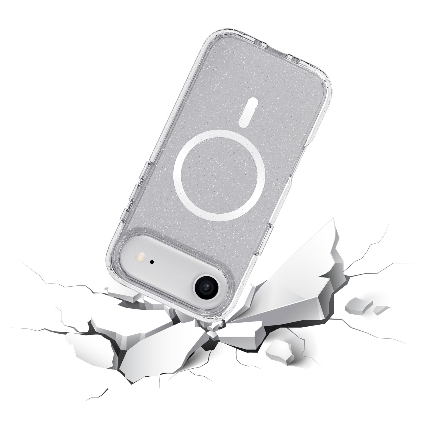 TUFF8 Glitz Fitted Hard Shell Case with MagSafe for iPhone Air - Glitter/Clear