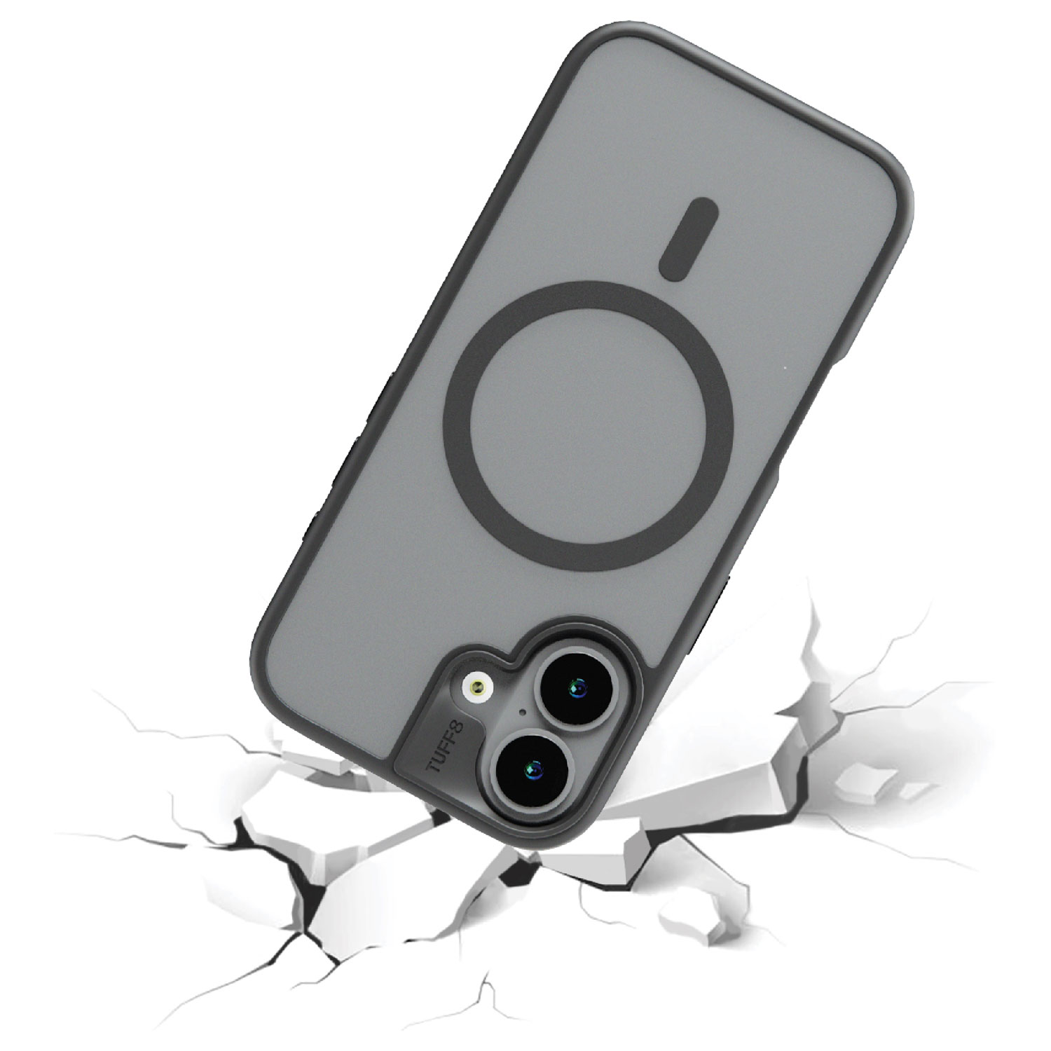 Étui souple ajusté GlideGuard de TUFF8 avec MagSafe pour iPhone 17 - Noir fumé