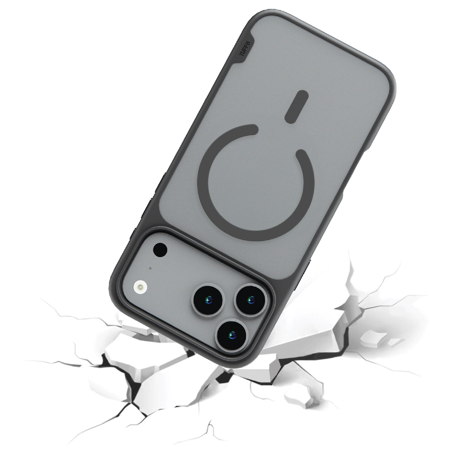 Étui souple ajusté GlideGuard de TUFF8 avec MagSafe pour iPhone 17 Pro Max - Noir fumé