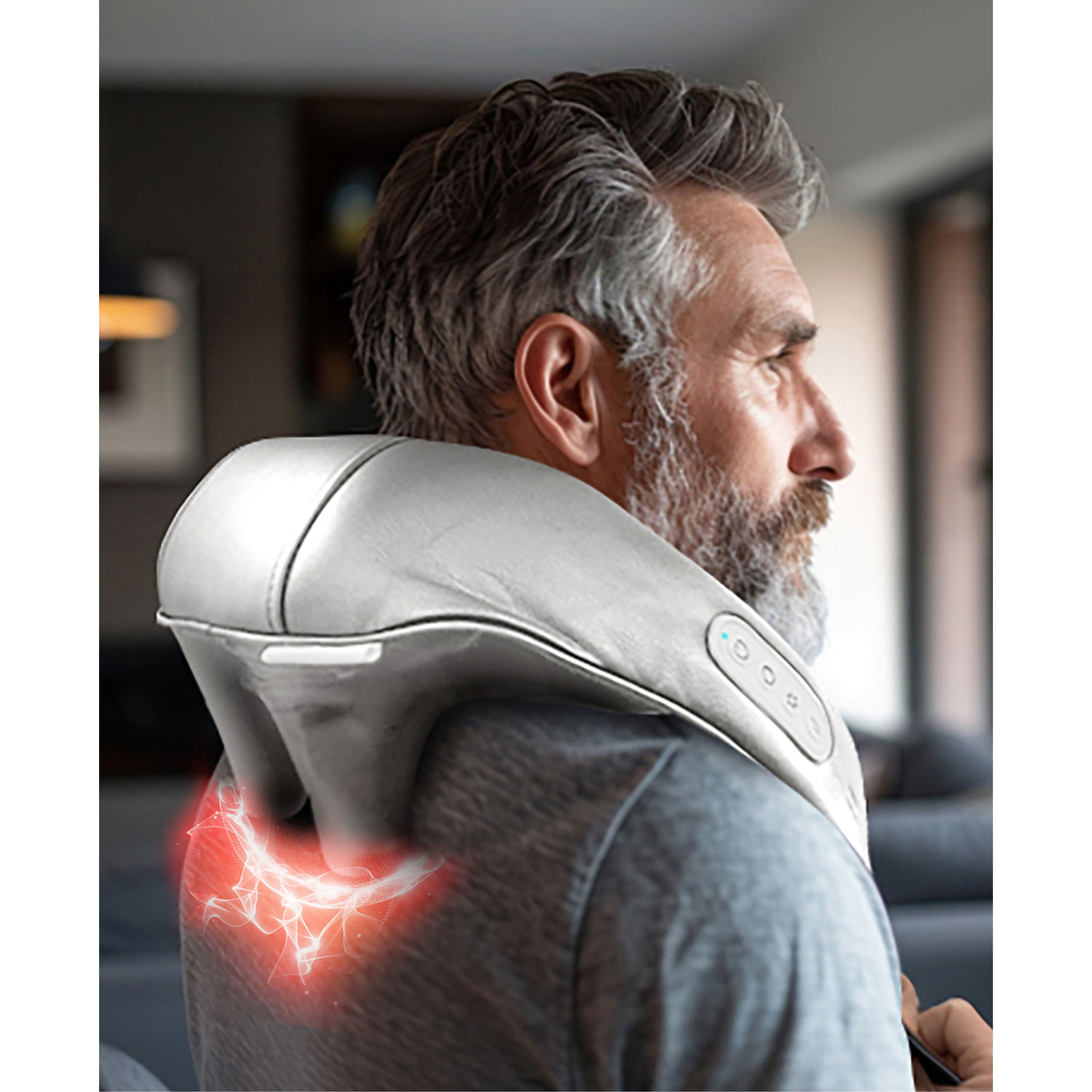 Appareil de massage shiatsu sans fil pour le cou et les épaules avec chaleur de HoMedics - Gris