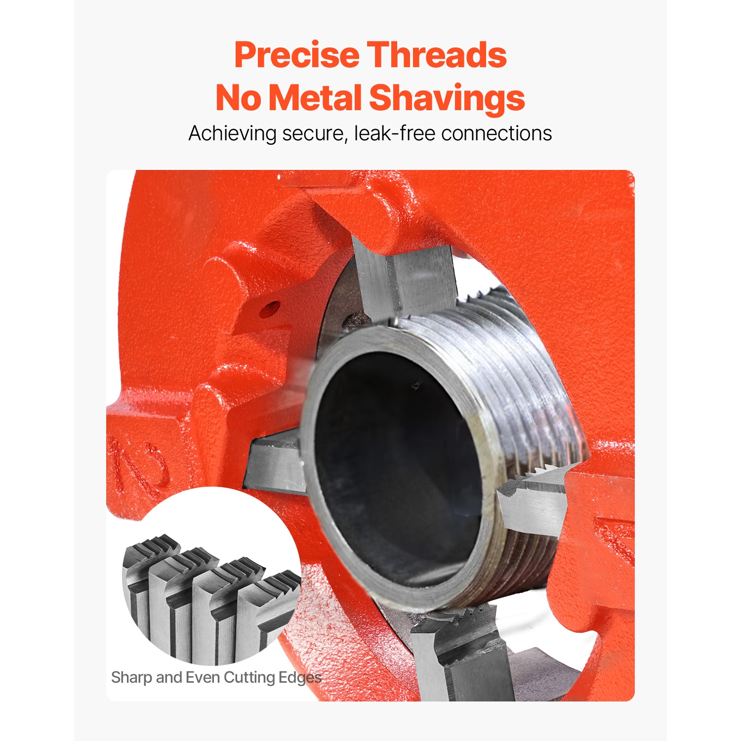 Découpes pour machine de filetage VEVOR 2-1/2&nbsp;po à NPT 4&nbsp;po, 4 paquets de pinces pour tuyaux, attaches pour tuyaux HSS droitiers, appareils