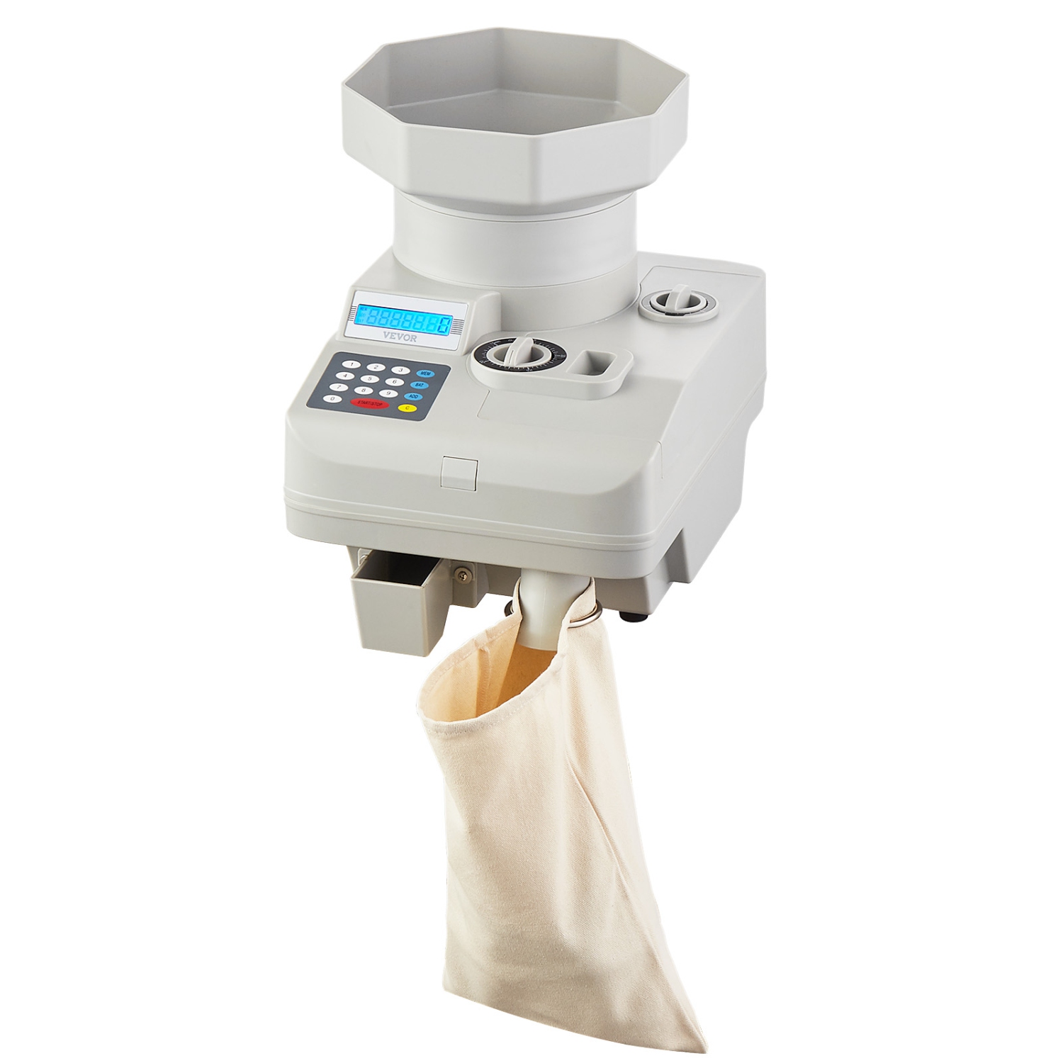 VEVOR 11000 Coins of Coin Counter, Professional Coin Sorter with LED Display, Automatic Coin Sorter and Wrapper Machine for All Coins, Suitable for