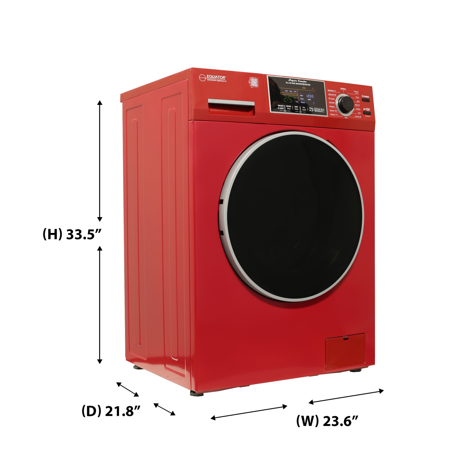 Equator All-in-One Washer Dryer VENTLESS/VENTED PET cycle 1.62cf/15lbs 110V