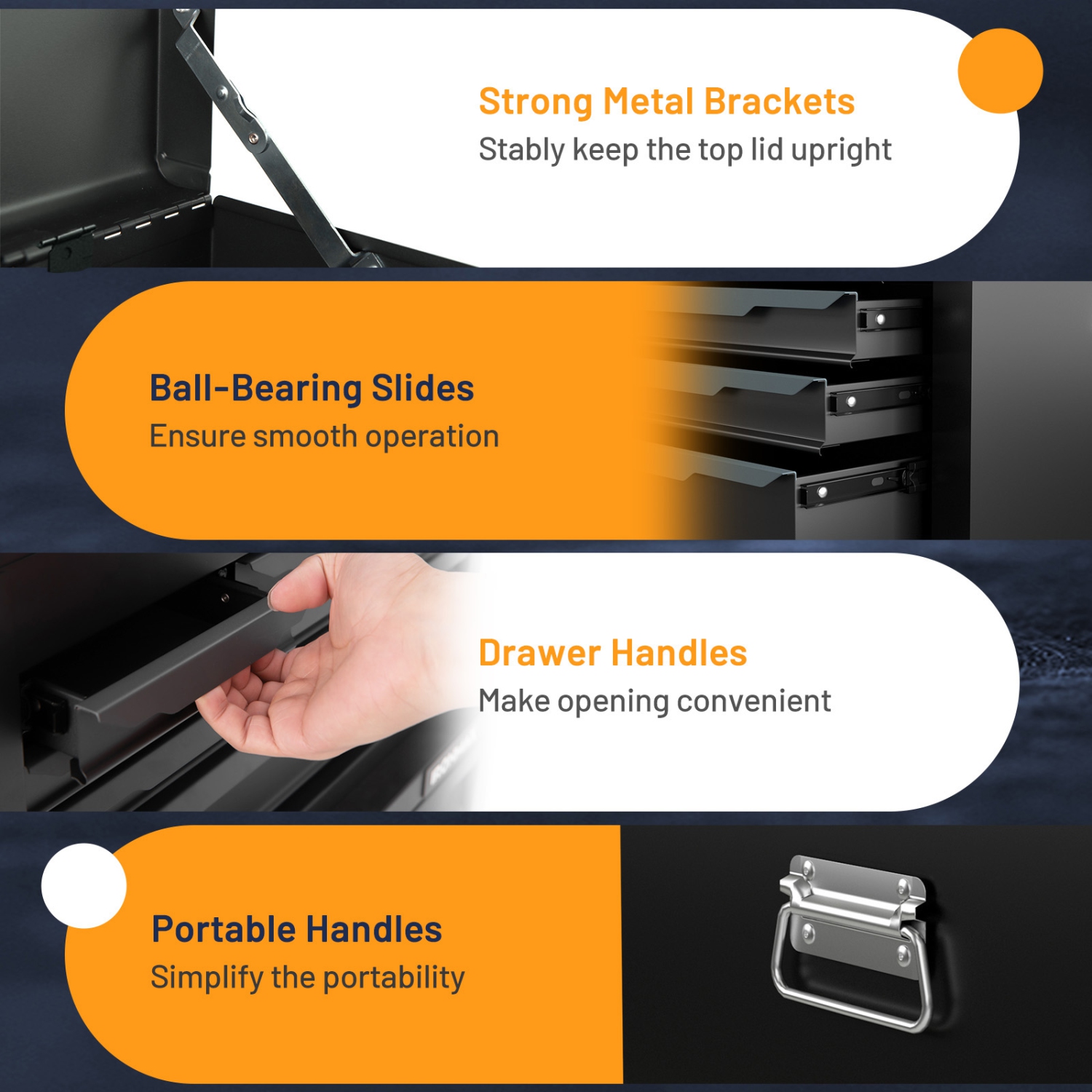 Gymax 24'' Tool Chest Case Steel Tool Box w/ 6 Drawers Top Storage Automatic Lock