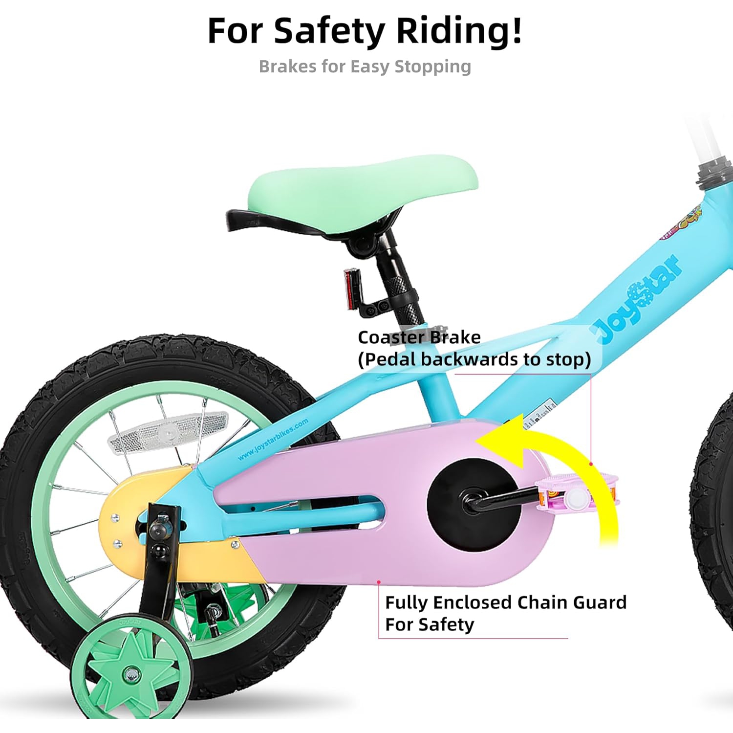Vélo JOYSTAR pour enfants de 12 po pour filles de 2-7 ans, vélo pour jeune fille avec roues d'entraînement, vélos arc-en-ciel, vélo pour