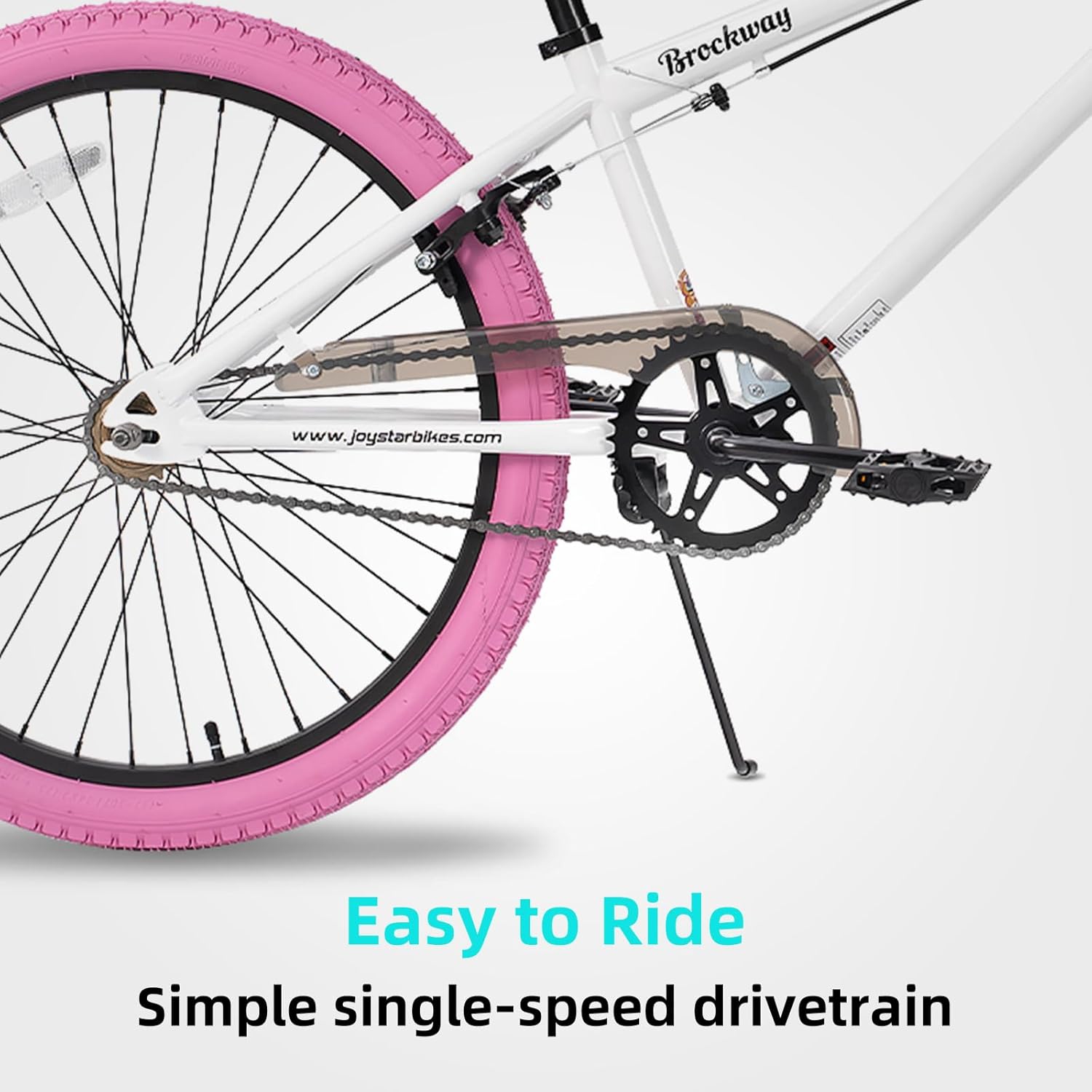 JOYSTAR Brockway Freestyle Kids BMX Bikes 20" Kids Bicycles for 6-14 Years Old Boys Girls and Beginner-Level Riders 2 Pegs White