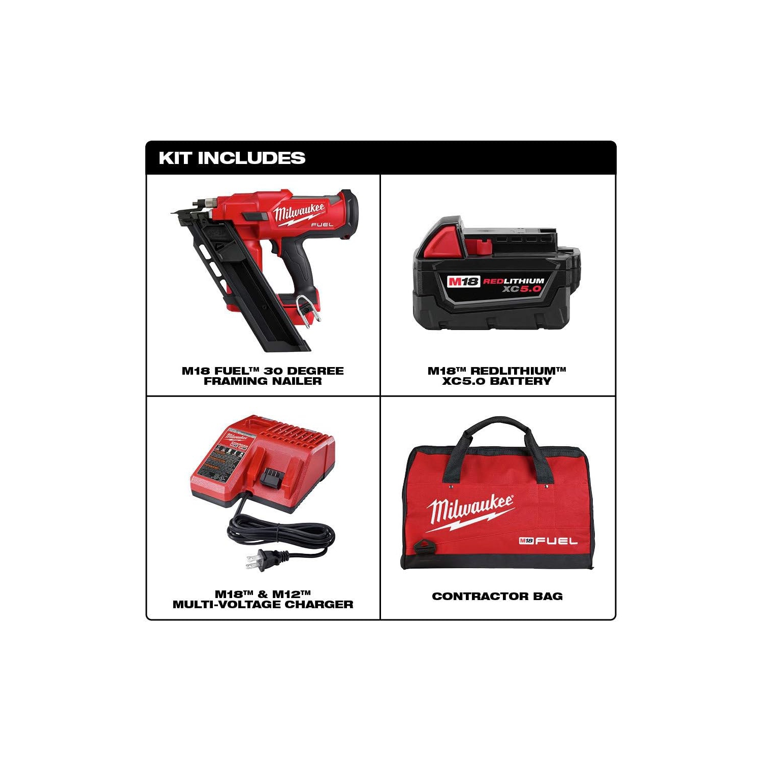 Milwaukee Electric - M18 Fuel? 30 Degree FRAMING Nailer KIT