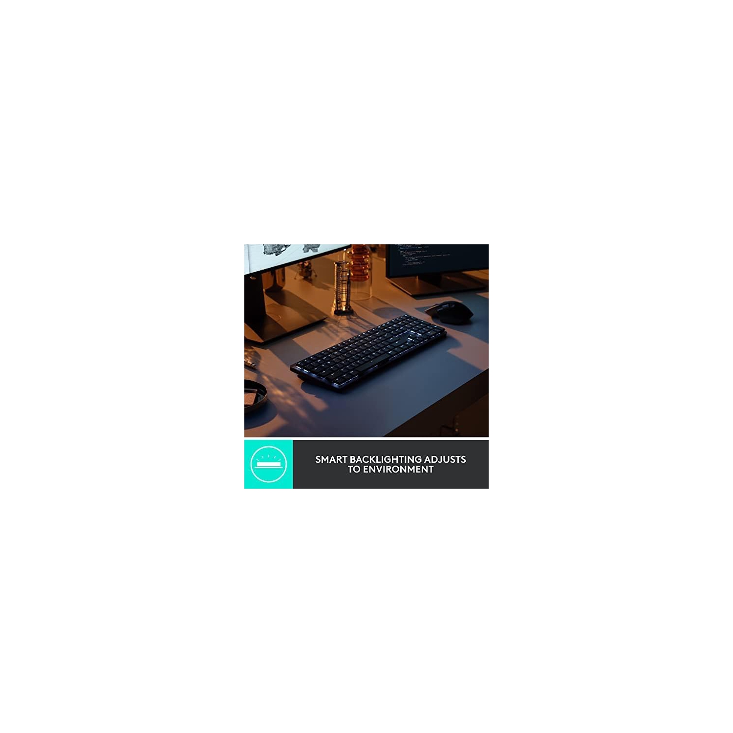 Refurbished - Logitech MX Mechanical Wireless Illuminated Performance Keyboard, Tactile Quiet Switches, Backlit Keys, macOS, Windows, Linux, iOS,