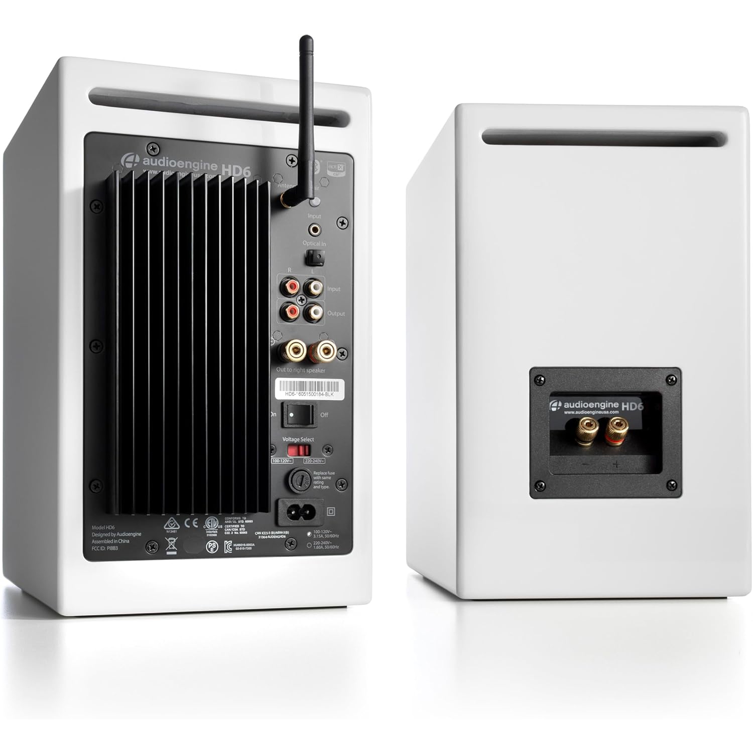 Audioengine HD6 150 Watt Bookshelf Speakers - Home Music System w/Bluetooth aptX-HD - White