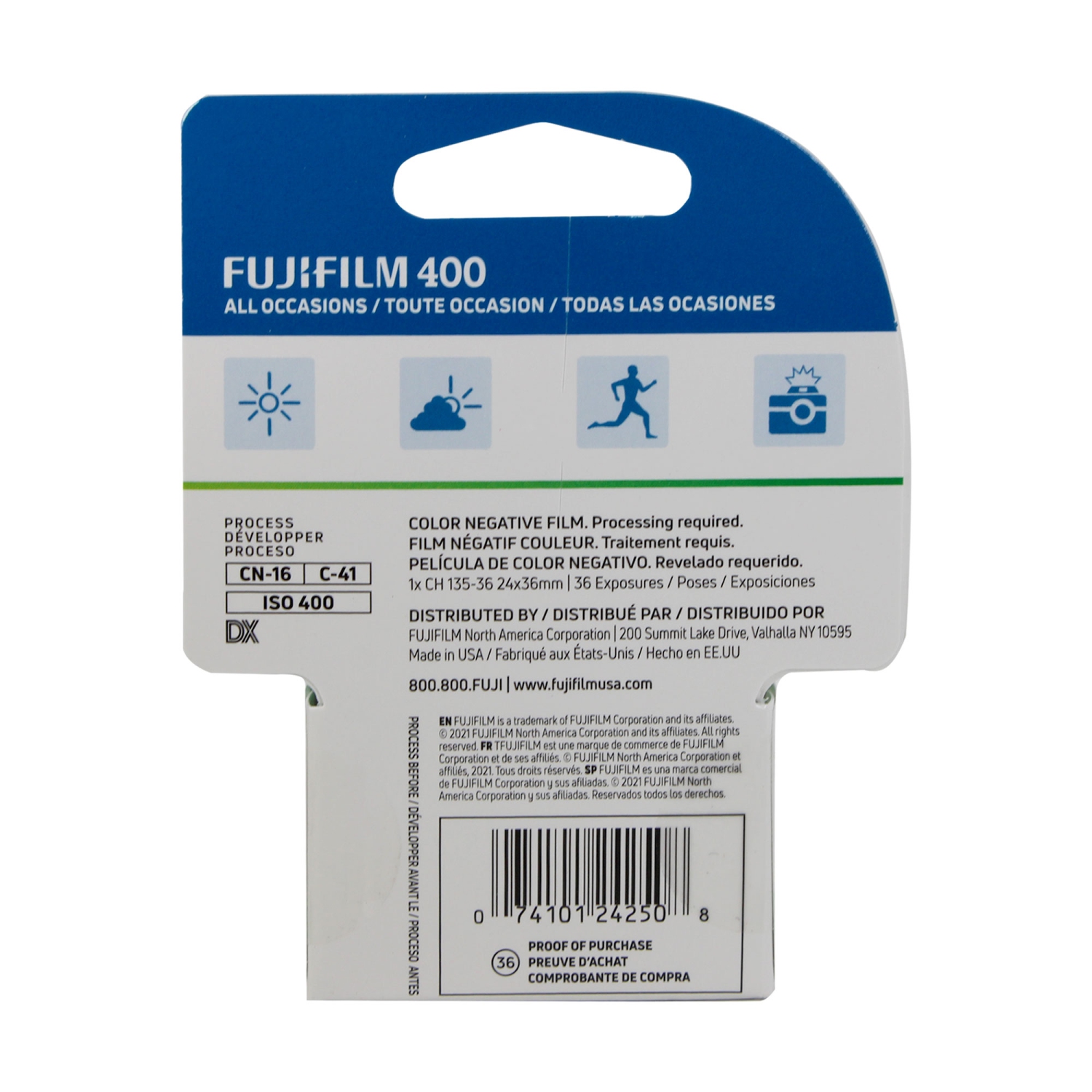 Film négatif couleur 400 DE FUJIFILM - Paquet de 15