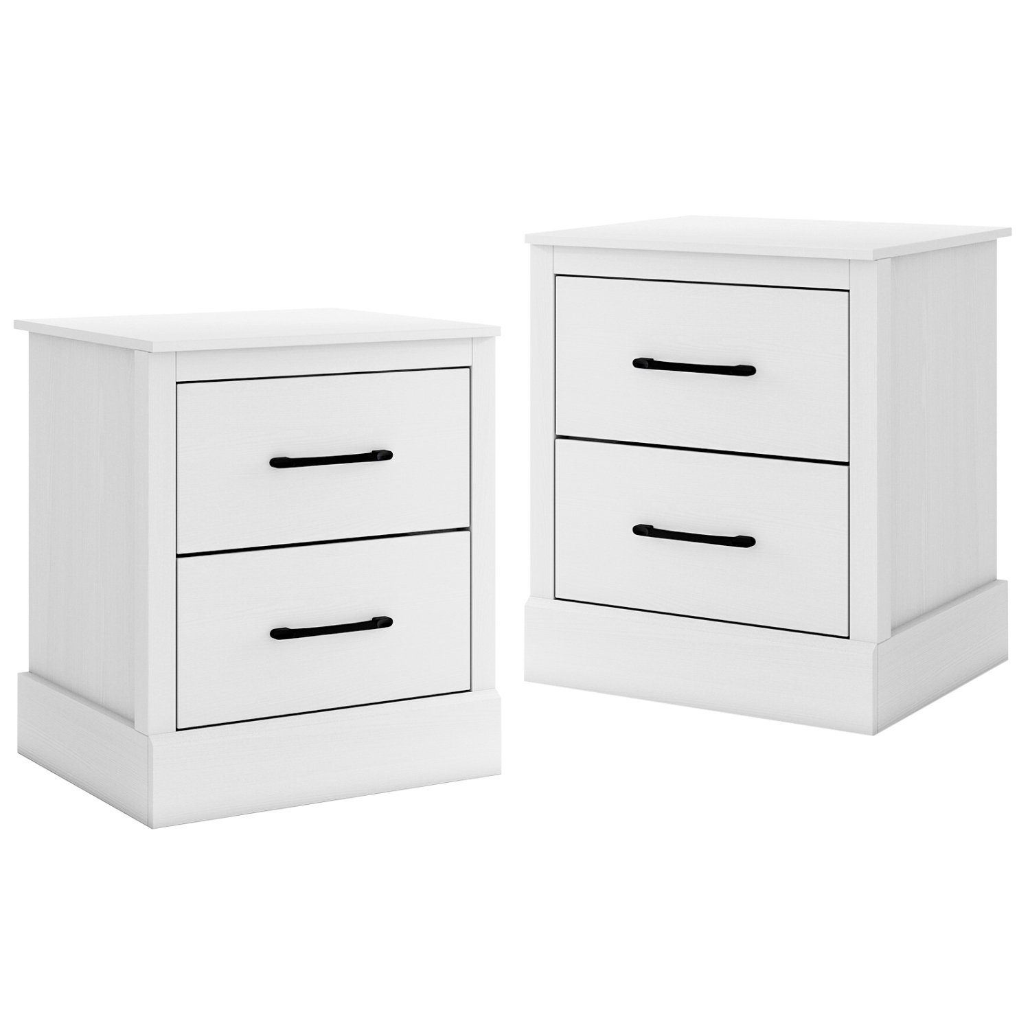 Gymax Set Of 2 18.5'' Farmhouse Nightstand w/2 Drawers Compact Size End Table Living Room