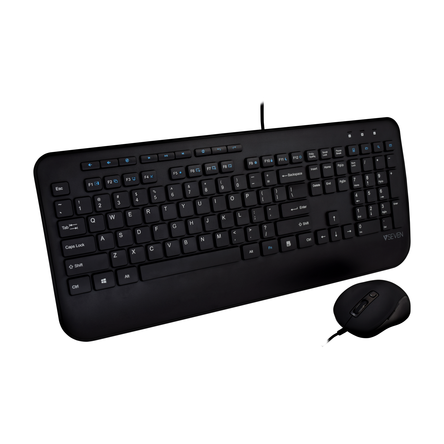 Wired Keyboard and Mouse Combo, Full-Sized Ergonomic Computer Keyboard with Palm Rest and Optical Wired Mouse for Windows, Mac OS Desktop/Laptop/PC
