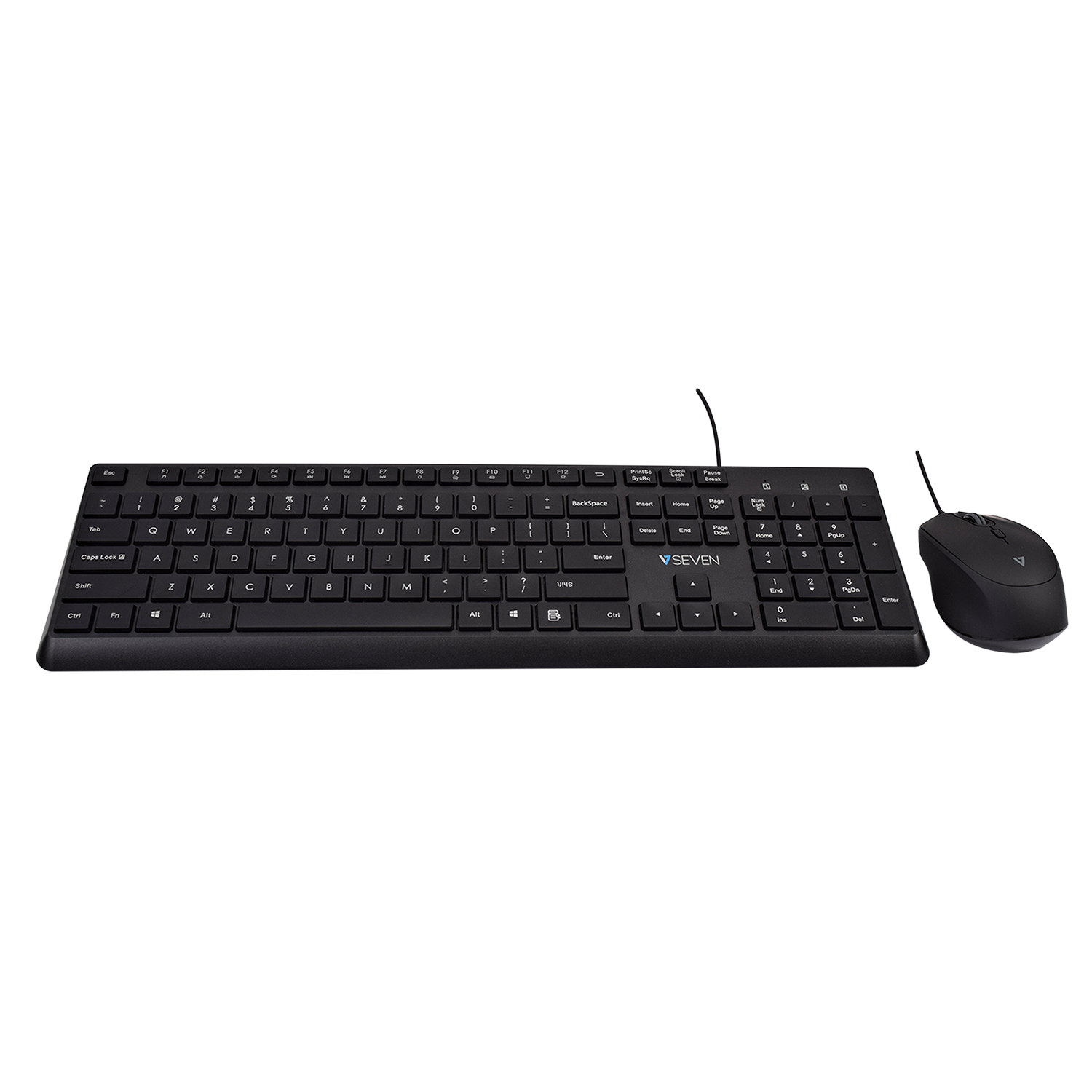 V7 USB Wired Keyboard and Mouse Combo Bundle - Simple & Easy to Use Ultra Slim Keyboard Mouse Combo - Plug & Play
