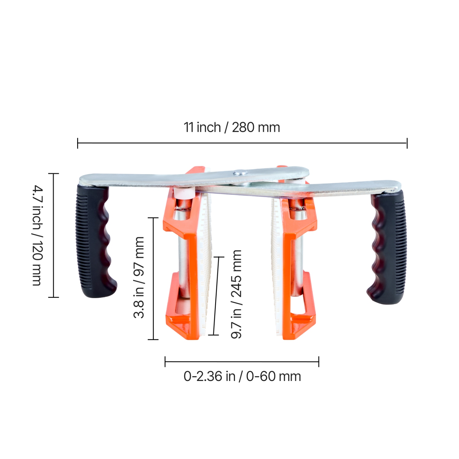 VEVOR 2 Pack Double Handed Stone Carrying Clamps, 660 lbs Load Capacity, Granite Panel Carriers Lifting Tools with Rubber-lined, Heavy Duty lifting