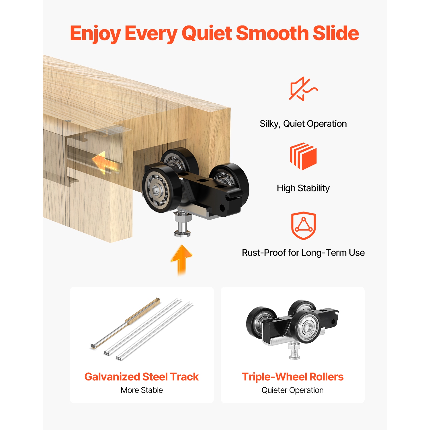 VEVOR Pocket Door Frame Kit, for 24-36 in Wide 84 in High Door, Pocket Door Kit with Two-Way Soft Close Mechanism, Slide Smoothly Quietly, Easy to