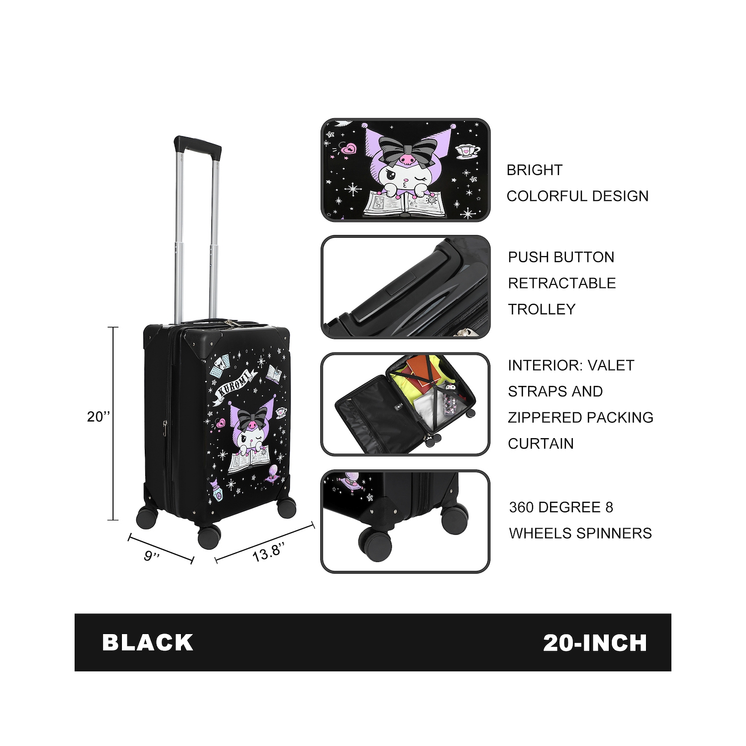 Assorted 20" Hard Case Carry-On Luggage