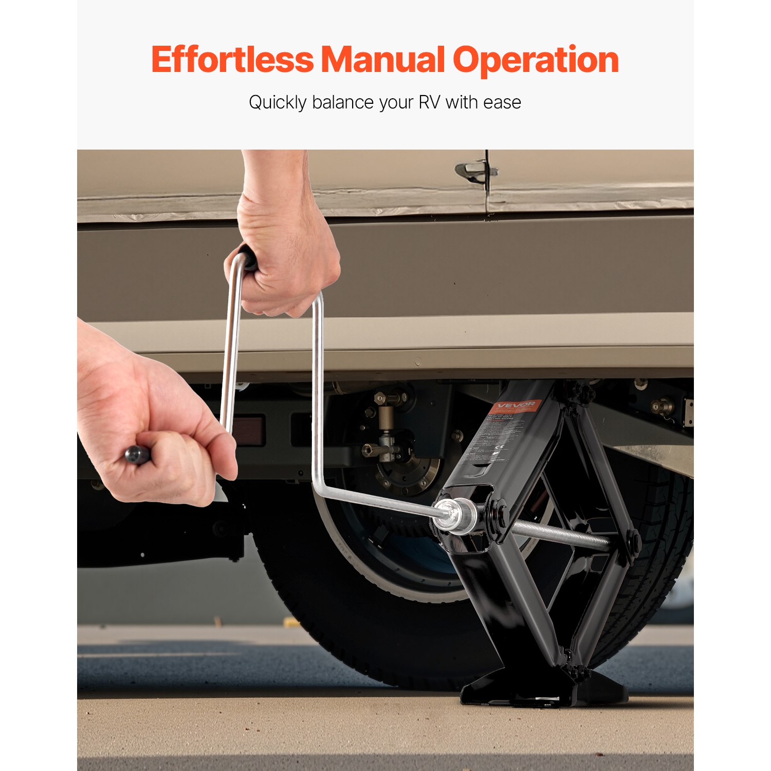 VEVOR 6500 lbs RV Scissor Jacks, 4-23.4 in RV Stabilizer Leveling Scissor Jacks, Set of 2, Heavy Duty Stabilizer Jack with Crank Handle, Socket and