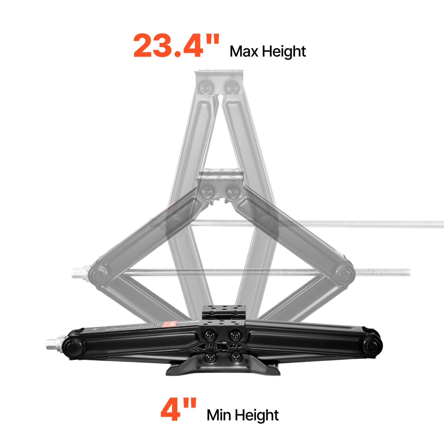 VEVOR 6500 lbs RV Scissor Jacks, 4-23.4 in RV Stabilizer Leveling Scissor Jacks, Set of 2, Heavy Duty Stabilizer Jack with Crank Handle, Socket and