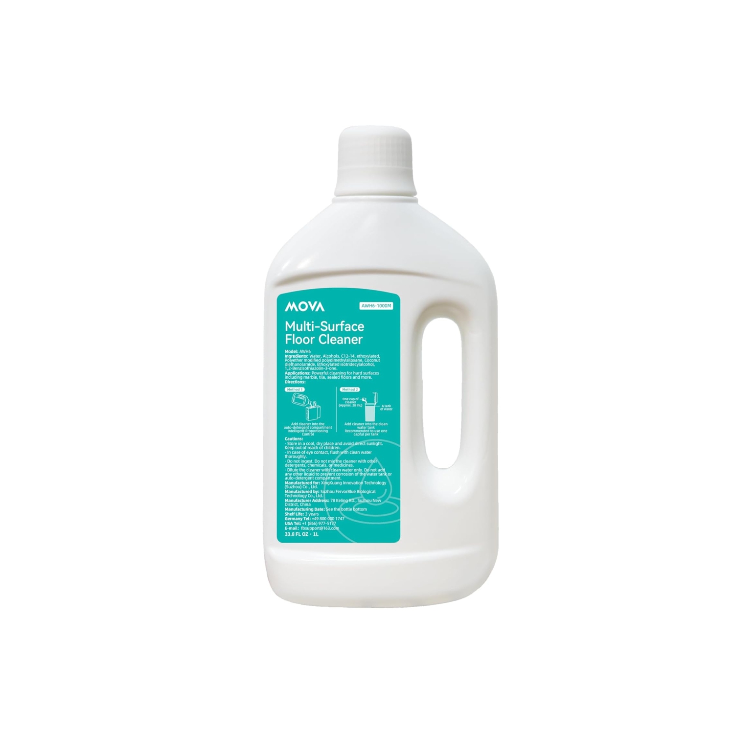 MOVA Floor Cleaning Solution, Vacuum Cleaner for Hardwood Tile, Compatible with P50 Pro Ultra, P10 Pro Ultra / Ultra, S20 (33.8FL oz)