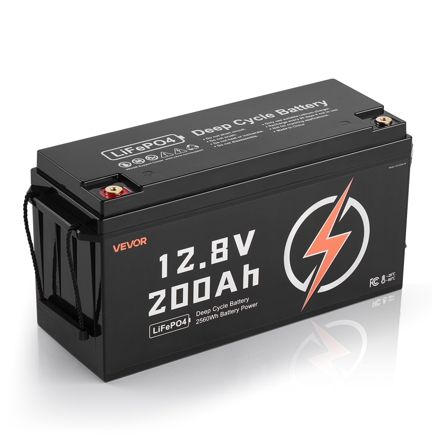 VEVOR 12V 200Ah LiFePO4 Battery, Up to 15000 Cycles, Deep Cycle Lithium Iron Phosphate Battery with Built-in BMS, Low Temperature Protection, 10