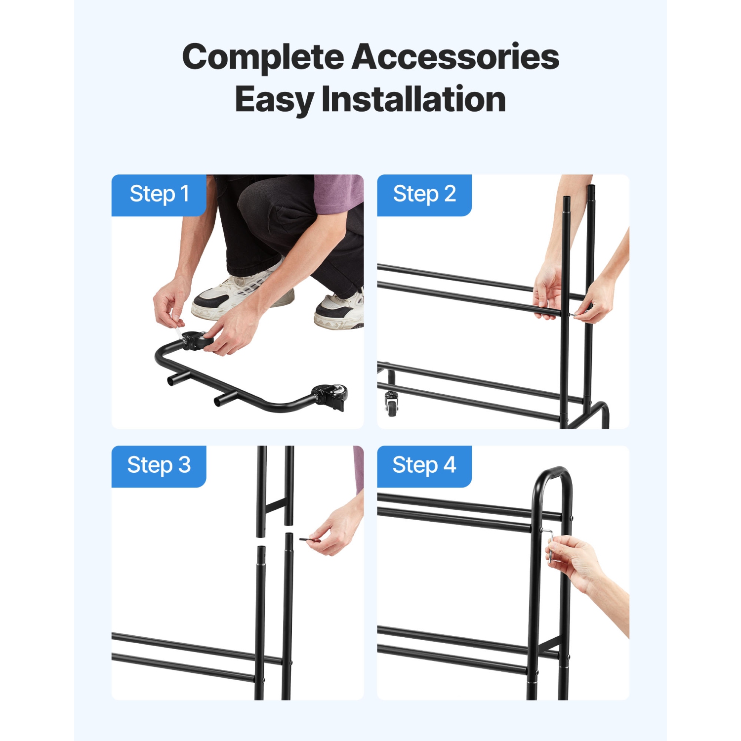 VEVOR 3D Printer Filament Storage Rack, 4 Tier Heavy Duty Storage Shelf, Rolling Filament Spool Holders Racks with Wheels, Filaments Organzied for 3D
