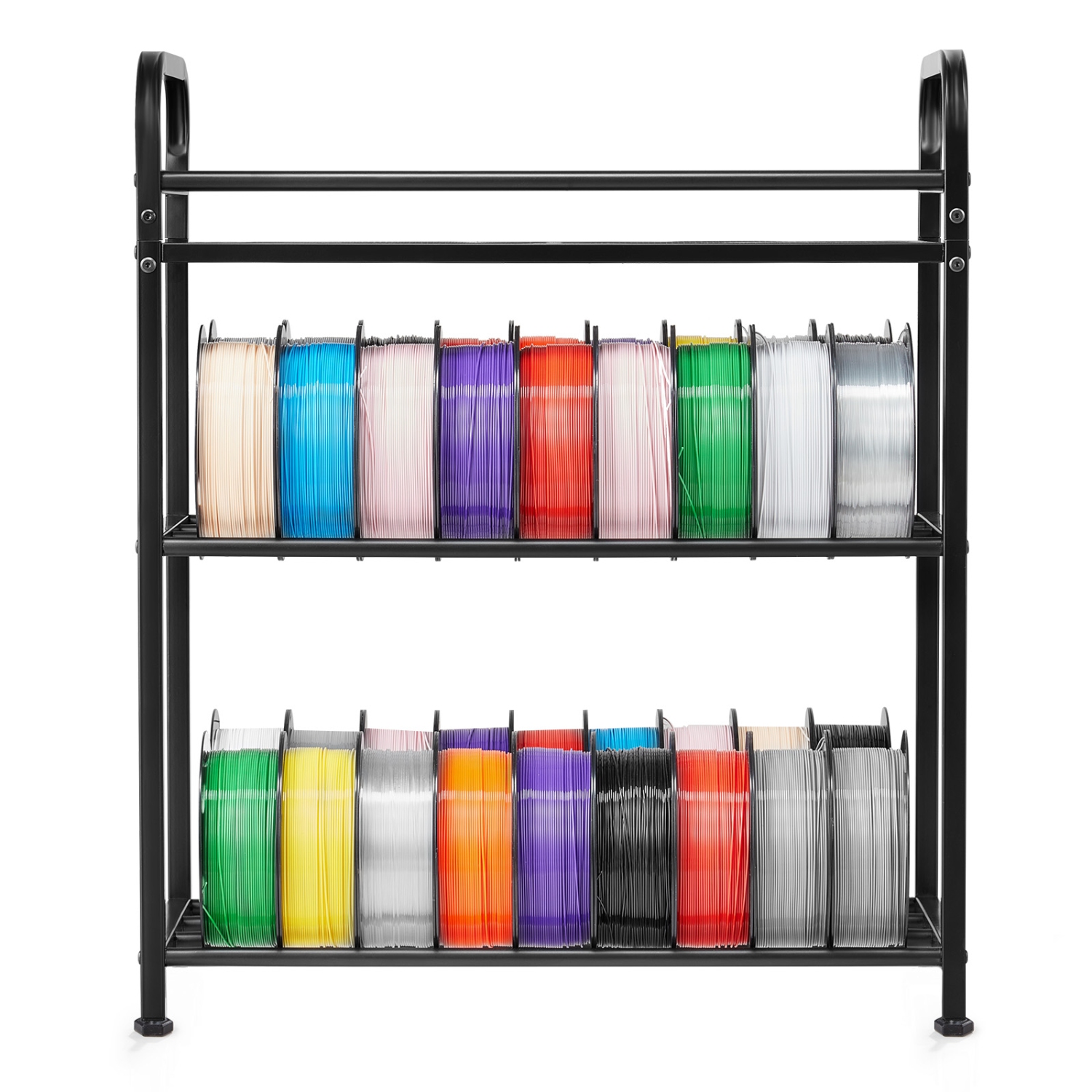 VEVOR 3D Printer Filament Storage Rack, 3 Tier Heavy Duty Storage Shelf, Rolling Filament Spool Holders Racks with Wheels, Filaments Organzied for 3D
