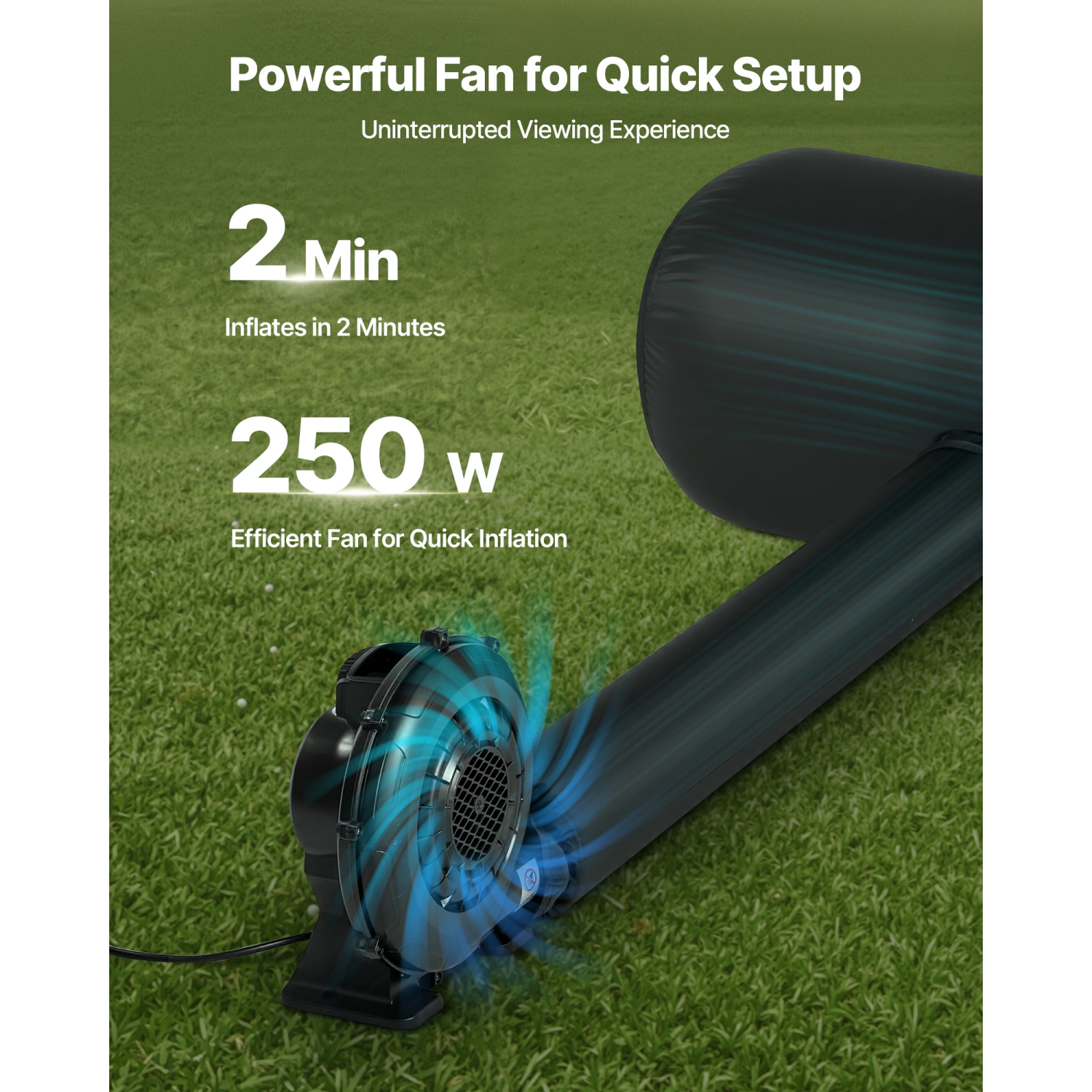 VEVOR 20FT Inflatable Projector Screen,Inflatable Movie Screen Outdoor with 250W Air Blower Projector Screen Oxford Fabric Material Blow Up Screen